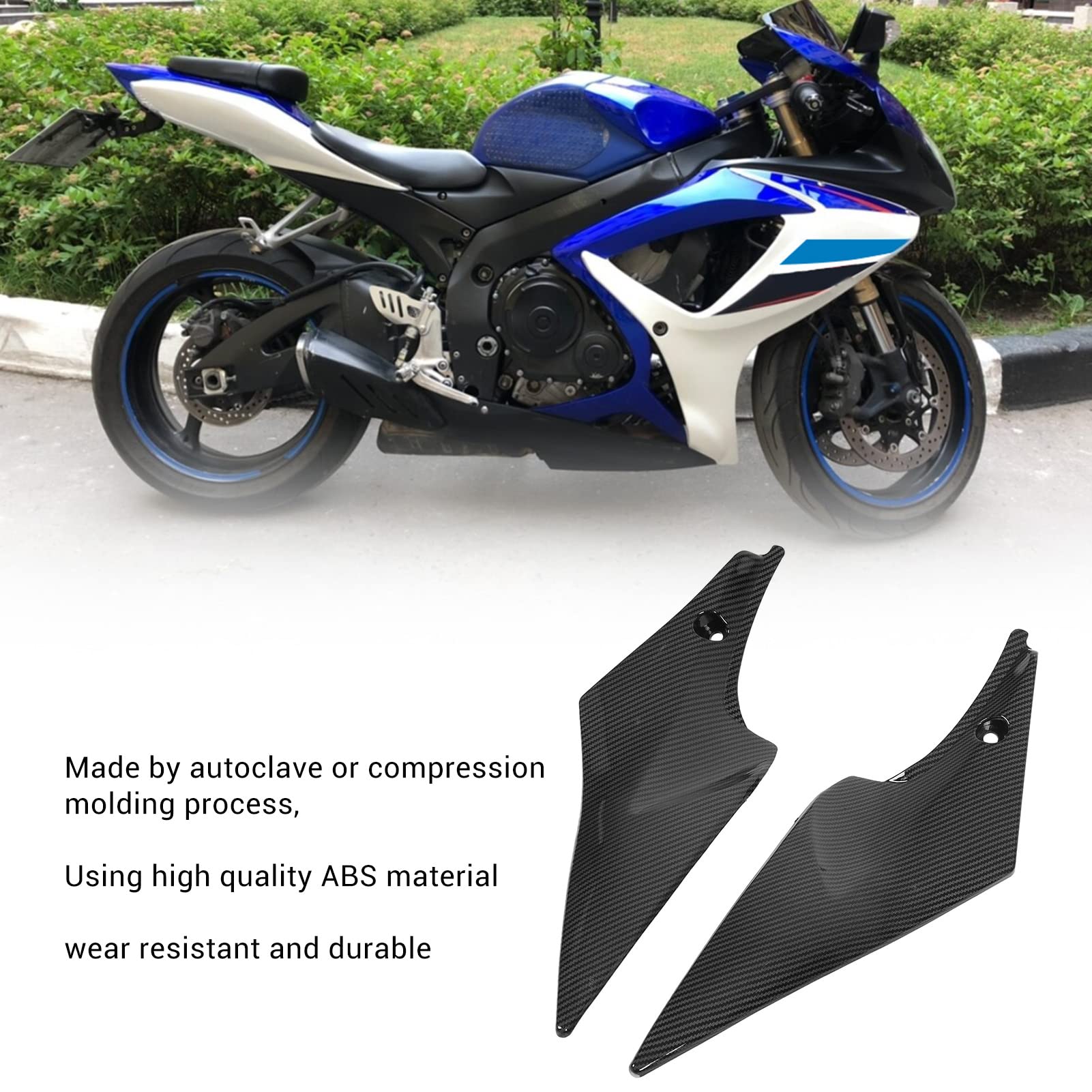2PCS Carbon Fiber Look Motorcycle Fairing Set for BMW R600 R750 2006-2007 - Left & Right Side Replacement Parts for Enhanced Aerodynamics & Style - Perfect for Road Trips & Custom Bike Builds