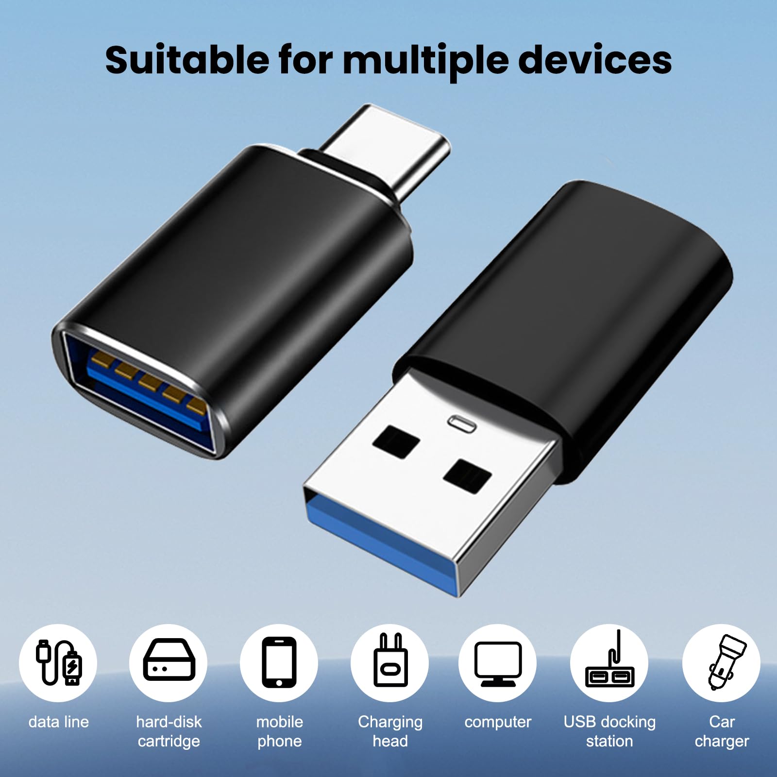 USB 3.0 Adapter - USB C to USB Adapter, USB to USB C Converter, Micro USB to USB C Adapter for Smartphones, Laptops, Tablets - Fast Data Transfer & Charging Solution for Home, Office & Travel