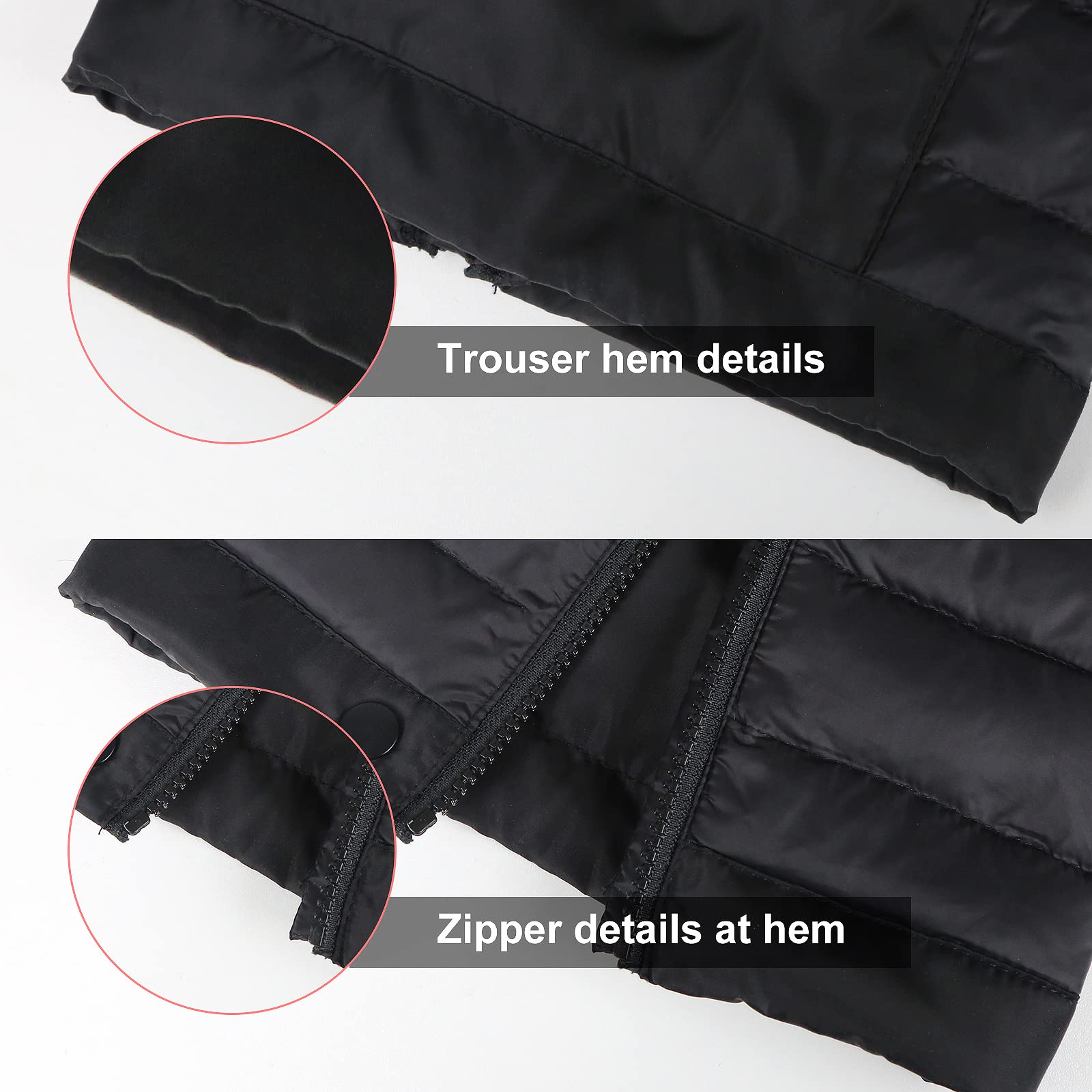 Men's Ultra Warm Winter Down Pants - Waterproof Insulated Snow Pants for Skiing, Hiking & Outdoor Activities