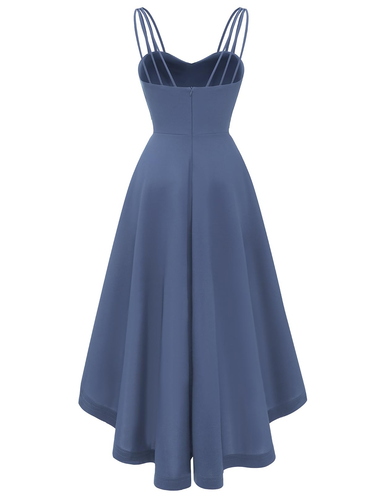 DRESSTELLS Women's Hi-Low Spaghetti Strap Summer Dress - Flowy Flare Cocktail & Wedding Guest Dress for Bridesmaids, Beach Parties & Special Occasions