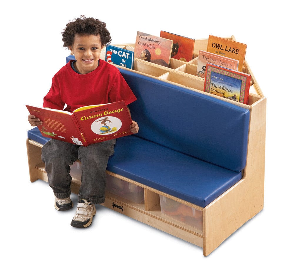 Jonti Craft Corner Literacy Nook - Blue, Red or Wheat Color Options for Kids Reading & Learning Corner | Perfect for Classroom, Library & Home Study Areas