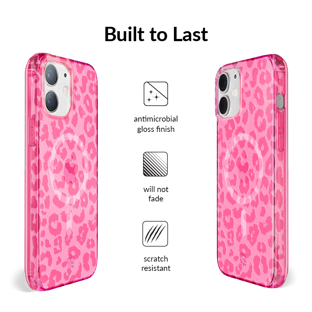 Cute Candy Pink Leopard Print iPhone Case - Trendy Protective Cover for iPhone 11/12/13/14/15 Pro Max - Perfect Gift for Girls & Women (Great for School, Work, Travel & Everyday Use)