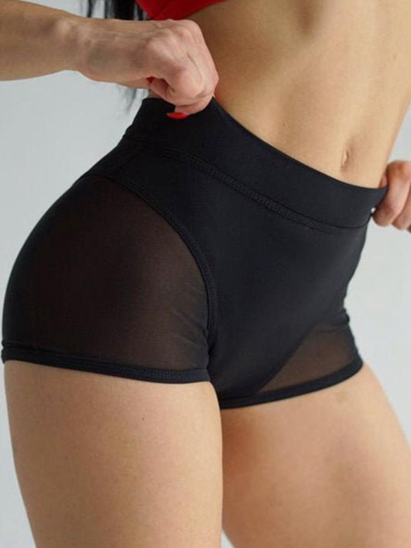 ZASUWA Women's Sexy Sheer Mesh Quick-Dry Shorts - Comfortable & Breathable for Yoga, Gym, Beach & Night Out