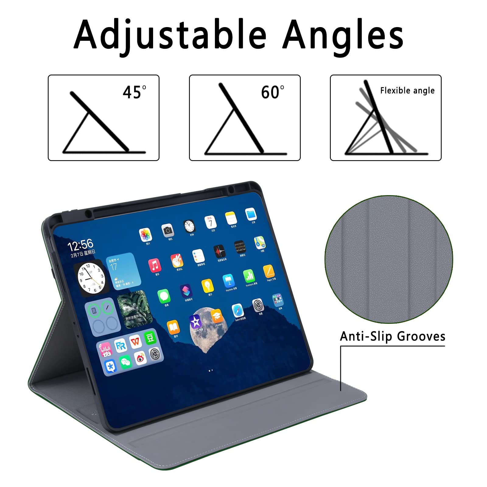 HFcoupe iPad Air Case 6th Generation 11 inch & 10.9 inch - Compatible with iPad Air 5th/4th Gen (2022 & 2020 Models) - Book Style Protective Cover with Apple Pencil Holder, Storage Pocket & Auto Wake/Sleep Feature - Perfect for Work, School & Travel - Green