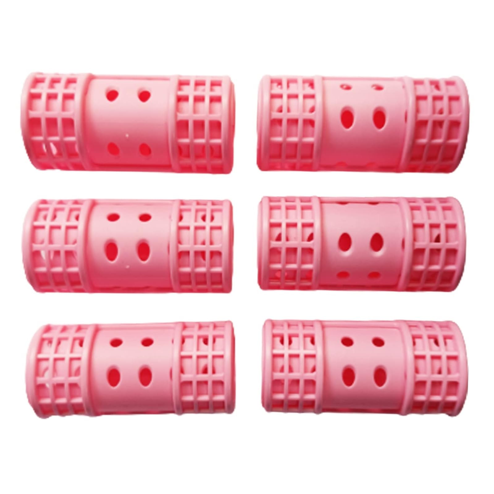 Professional Magnetic Hair Rollers Set - 6PCS Snap-On Plastic Hair Curlers for Women & Girls, Pink | Easy Hairstyling at Home, Salon-Quality Curls for Parties & Daily Styling