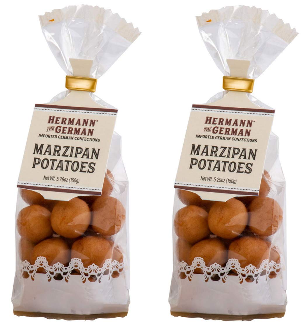 Premium Hermann the German Marzipan Potatoes - Authentic Imported Confections, 5.29oz (150g) per Bag, Pack of 2 - Perfect for Holiday Gifts, Party Favors & Sweet Treats
