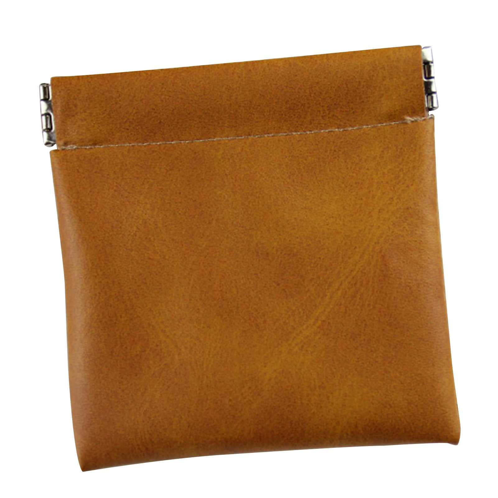 Premium Lambskin Cosmetic Bag - Waterproof Squeeze Top Design, No Zipper Self-Closing Mini Storage Pouch for Makeup, Jewelry & Headphones | Perfect Travel Organizer & Gift for Women