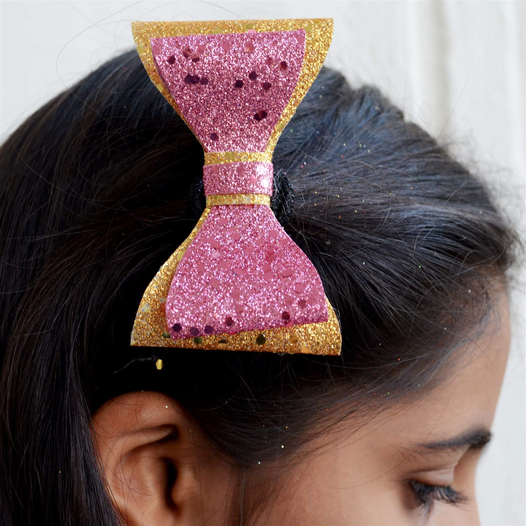Pretty Ponytails Hair Bow Gift Set - Pink, Blue & Gold Hair Accessories for Girls | Perfect for School, Parties & Special Occasions | Must-Have Hair Bows