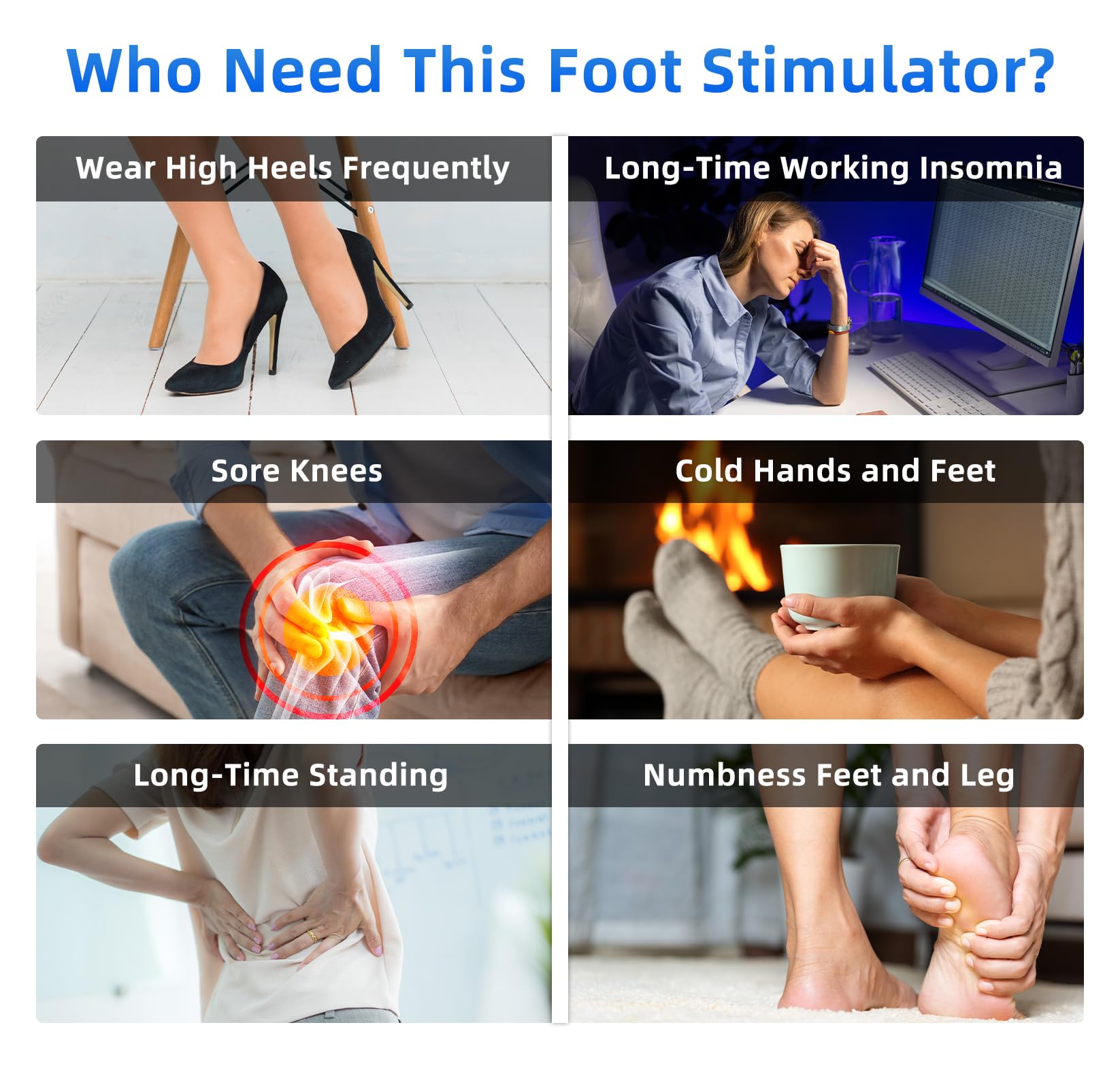 Creliver Pro Foot Nerve and Muscle Stimulator - TENS & EMS Therapy for Neuropathy, Circulation, and Pain Relief - Electric Foot and Leg Massager for Improved Blood Flow - FSA/HSA Eligible - Perfect for Home Use, Relaxation, and Post-Workout Recovery