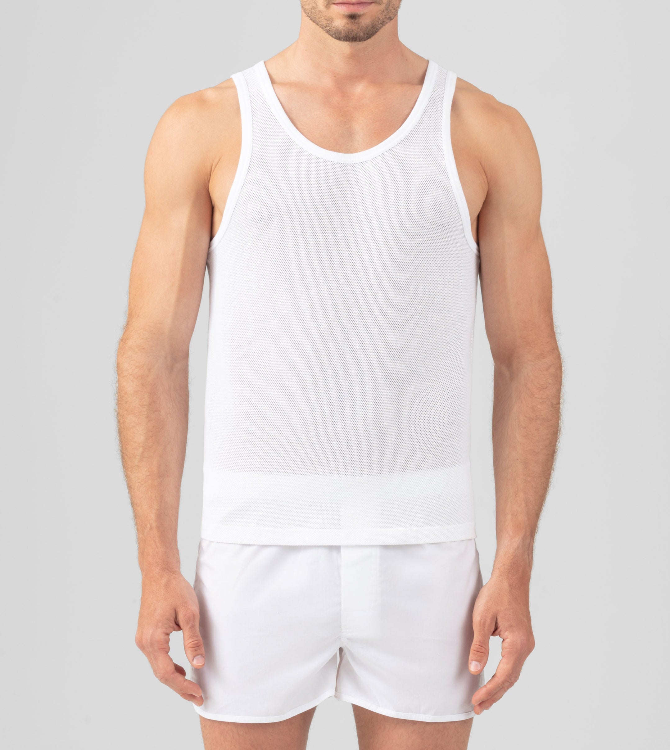Ron Dorff Men's Mesh Tank Top - Breathable Workout Shirt for Gym, Running & Summer Activities