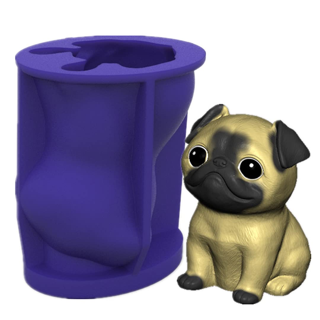 3D Dog Silicone Molds for Candle, Soap, Fondant, Chocolate - Pug & Teddy Bear Cake Baking Molds - DIY Craft Supplies for Home Decor, Party Favors, and Gift Making