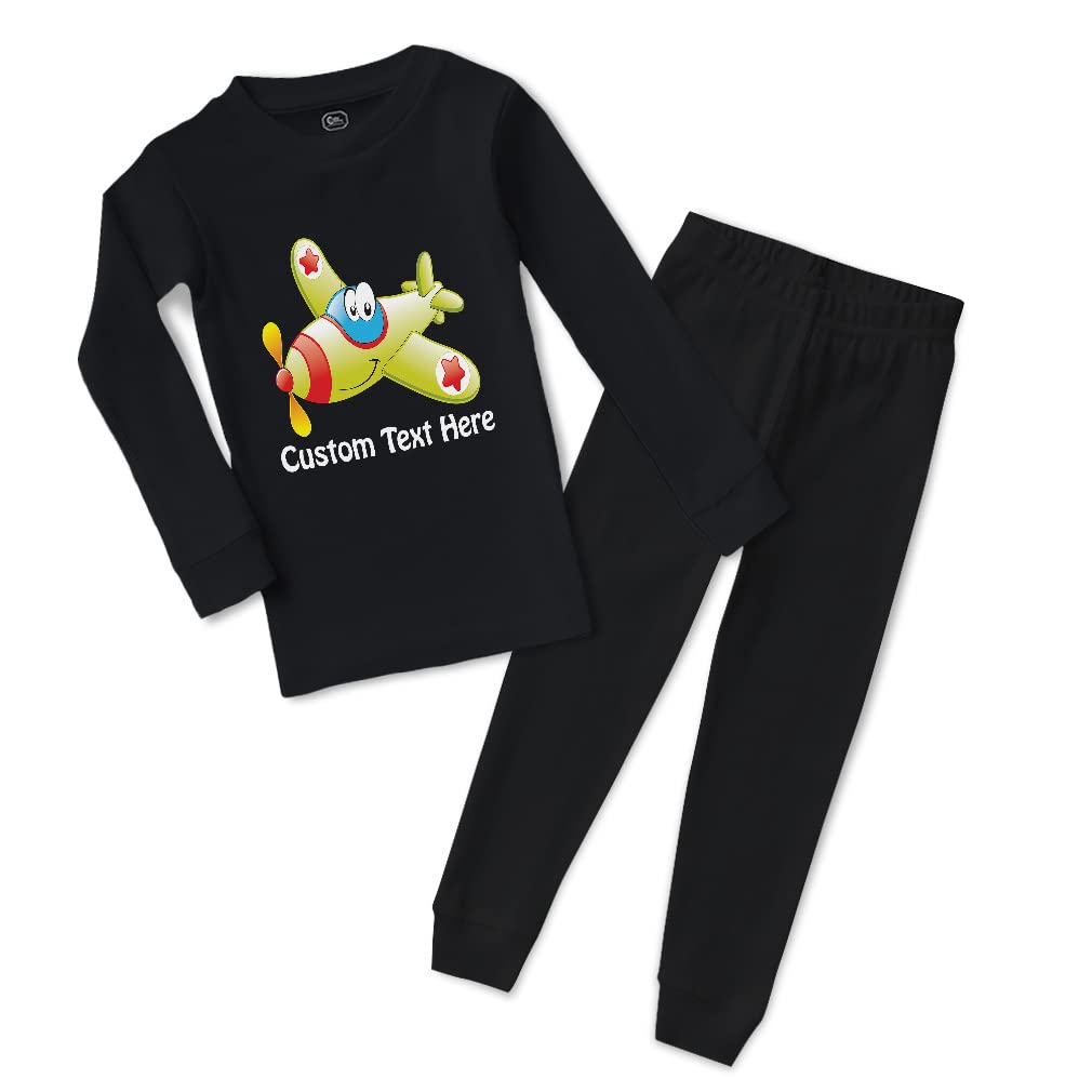 Custom Cotton Toddler Pajamas for Boys & Girls - Cute Airplane & Smiling Cars Print - Snug Fit Sleepwear for Kids | Perfect for Bedtime, Lounging & Travel Comfort