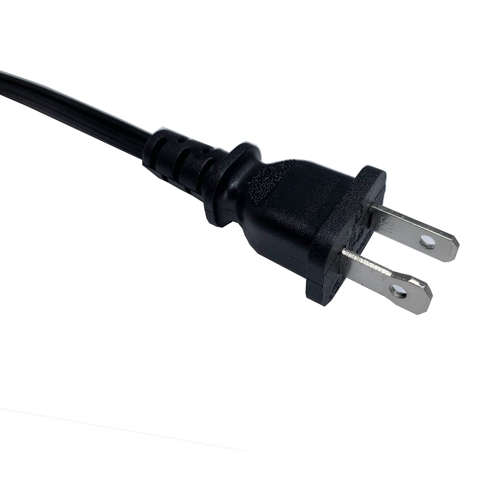 6 Feet Black Lamp Cord with Plug - 18 AWG 2 Prong Extension Cable, Pure Copper Stripped Ends for Wiring & Light Repair - Perfect for Table Lamps, Floor Lamps & DIY Lighting Projects