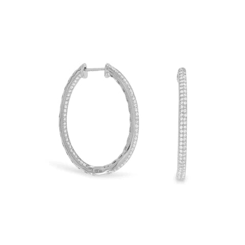 925 Sterling Silver Cubic Zirconia Hoop Earrings for Women | Elegant & Hypoallergenic Jewelry | Perfect for Parties, Weddings & Everyday Wear