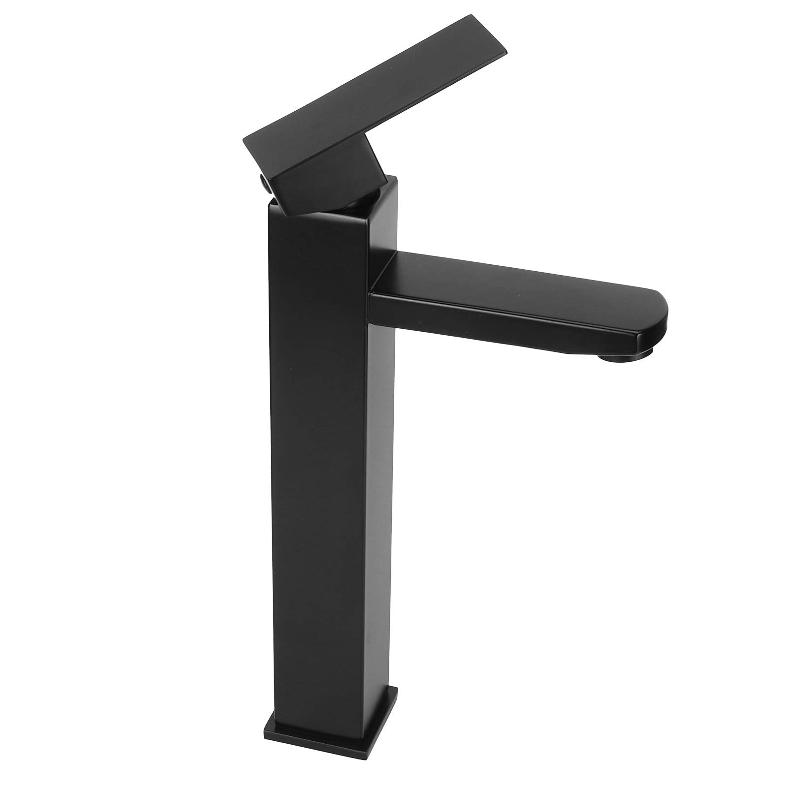 Single Handle Bathroom Faucet - G1/2 Deck Mount Stainless Steel Mixer Tap - Matte Black Hot & Cold Water Sink Faucet for Bathroom, Kitchen, Lavatory - Perfect for Modern Home & Commercial Use