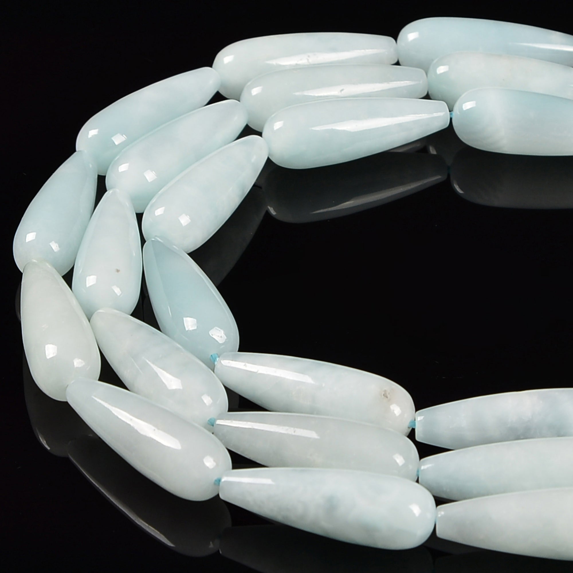 Light Blue Chatoyant Celestite Teardrop Beads 6x16mm 8x20mm 10x30mm 16 Inch Strand - Perfect for Jewelry Making, DIY Crafts & Healing Crystal Bracelets