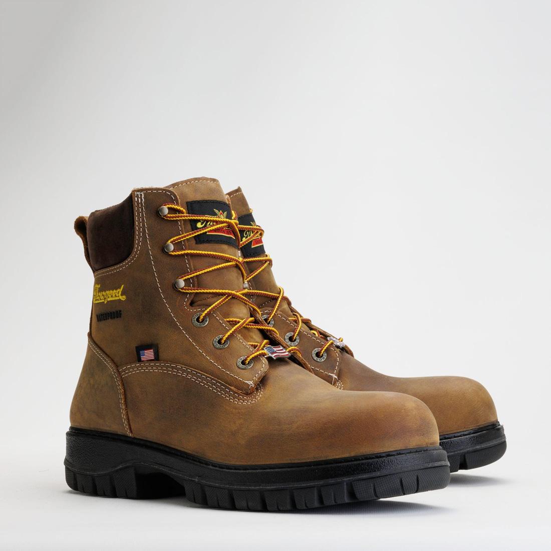 Genesis Series 6 Nano Toe Waterproof Work Boots for Men - Chestnut Brown Safety Shoes for Construction, Hiking & Outdoor Work