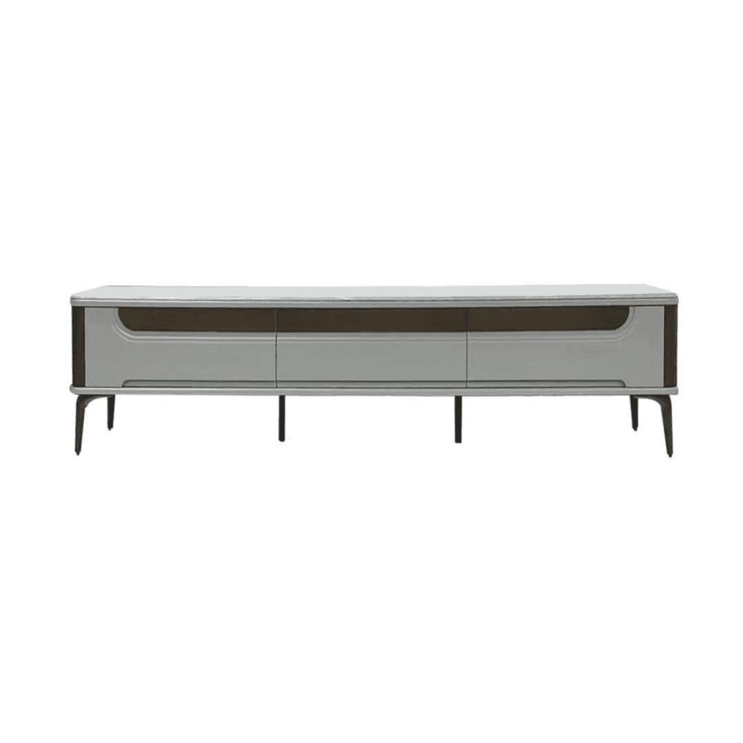 Mila Modern TV Stand with Jade Stone Top - 200cm Wide Entertainment Center for Living Room, Bedroom & Home Theater