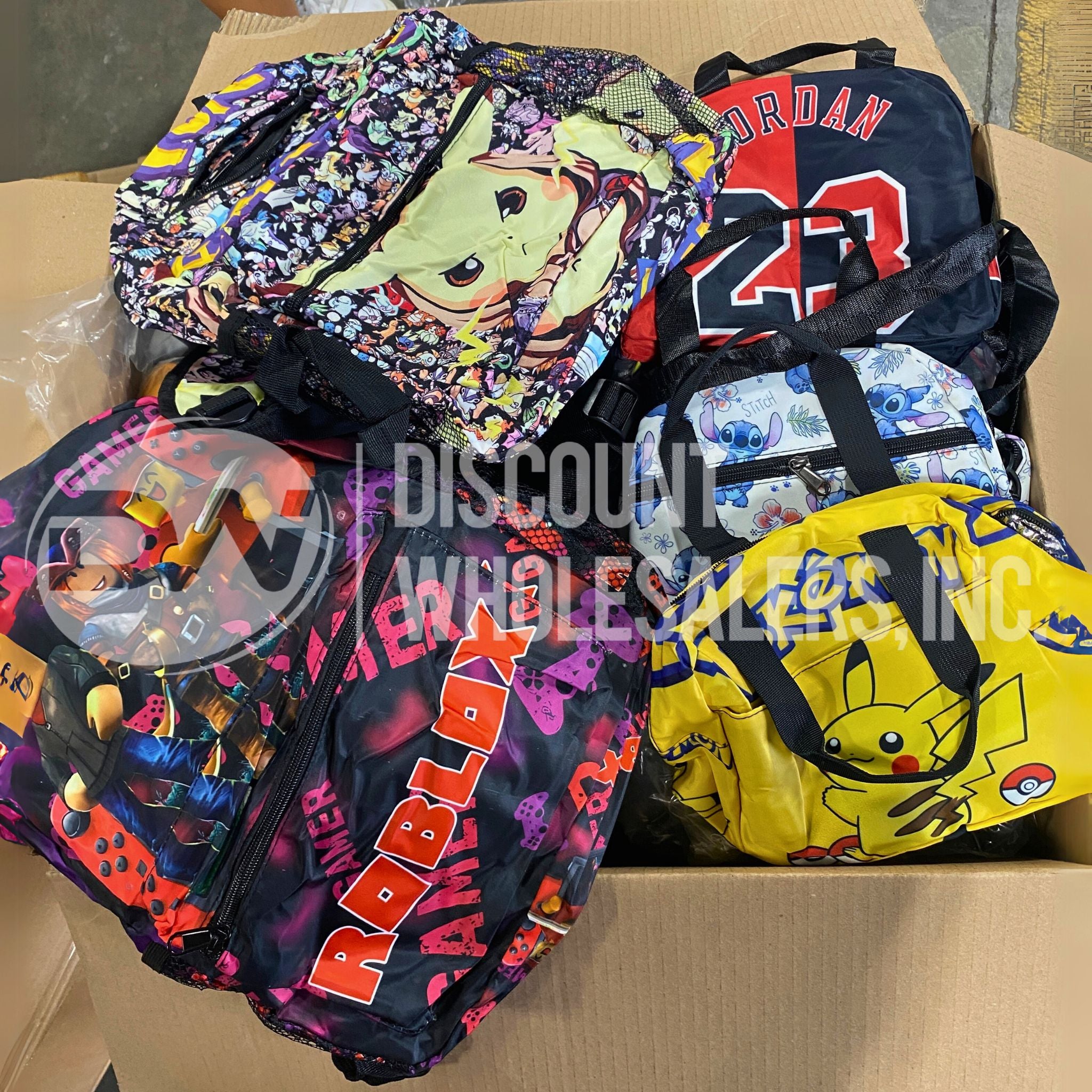 Anime & Character Themed Backpacks, Lunch Bags, Blankets - 100 Pcs Bulk Lot for School, Travel & Home Decor
