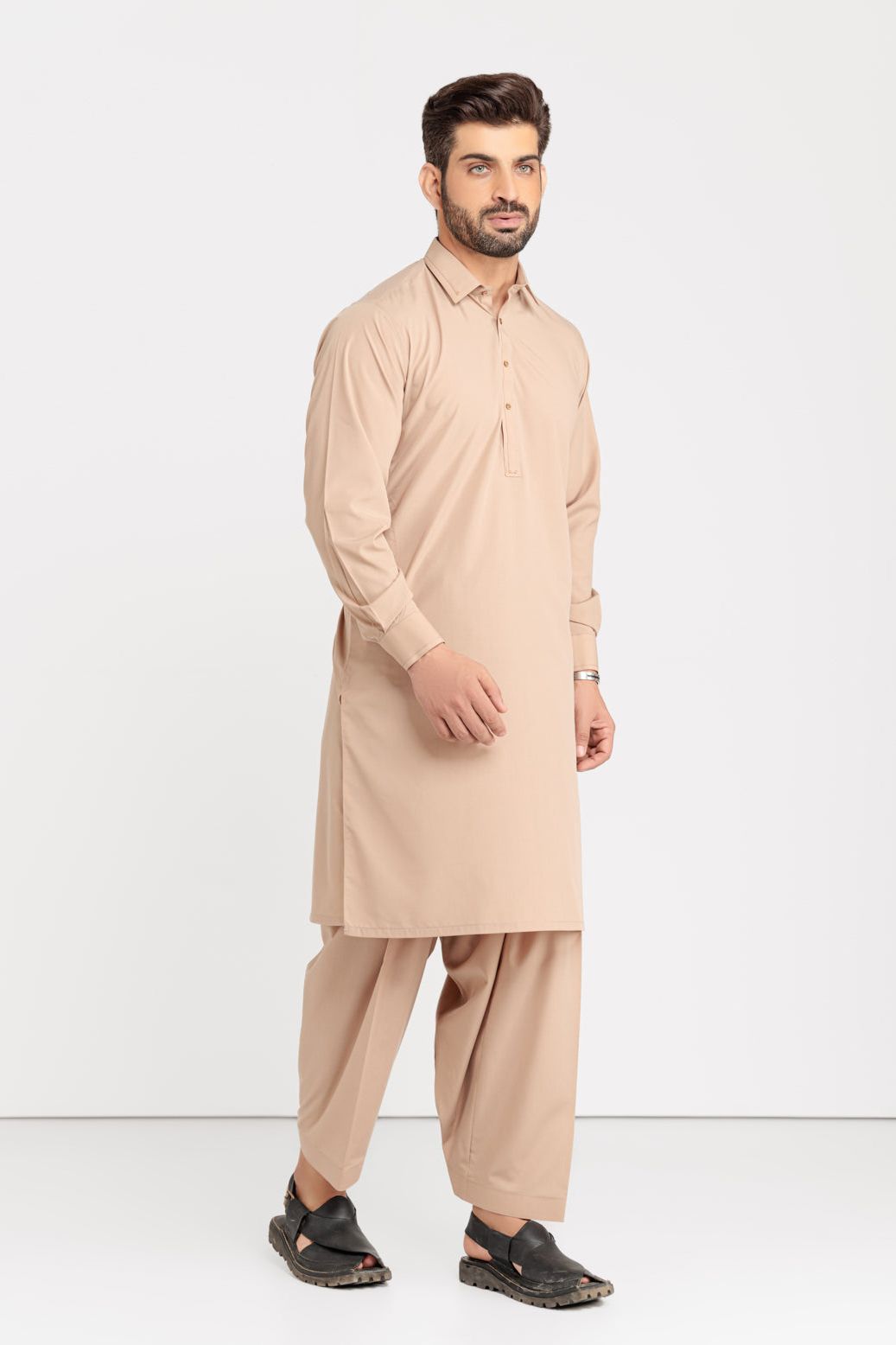 Stylish Blended Milo Kurta Shalwar Set for Men - Traditional Pakistani Ethnic Wear - Perfect for Eid, Weddings & Festive Occasions