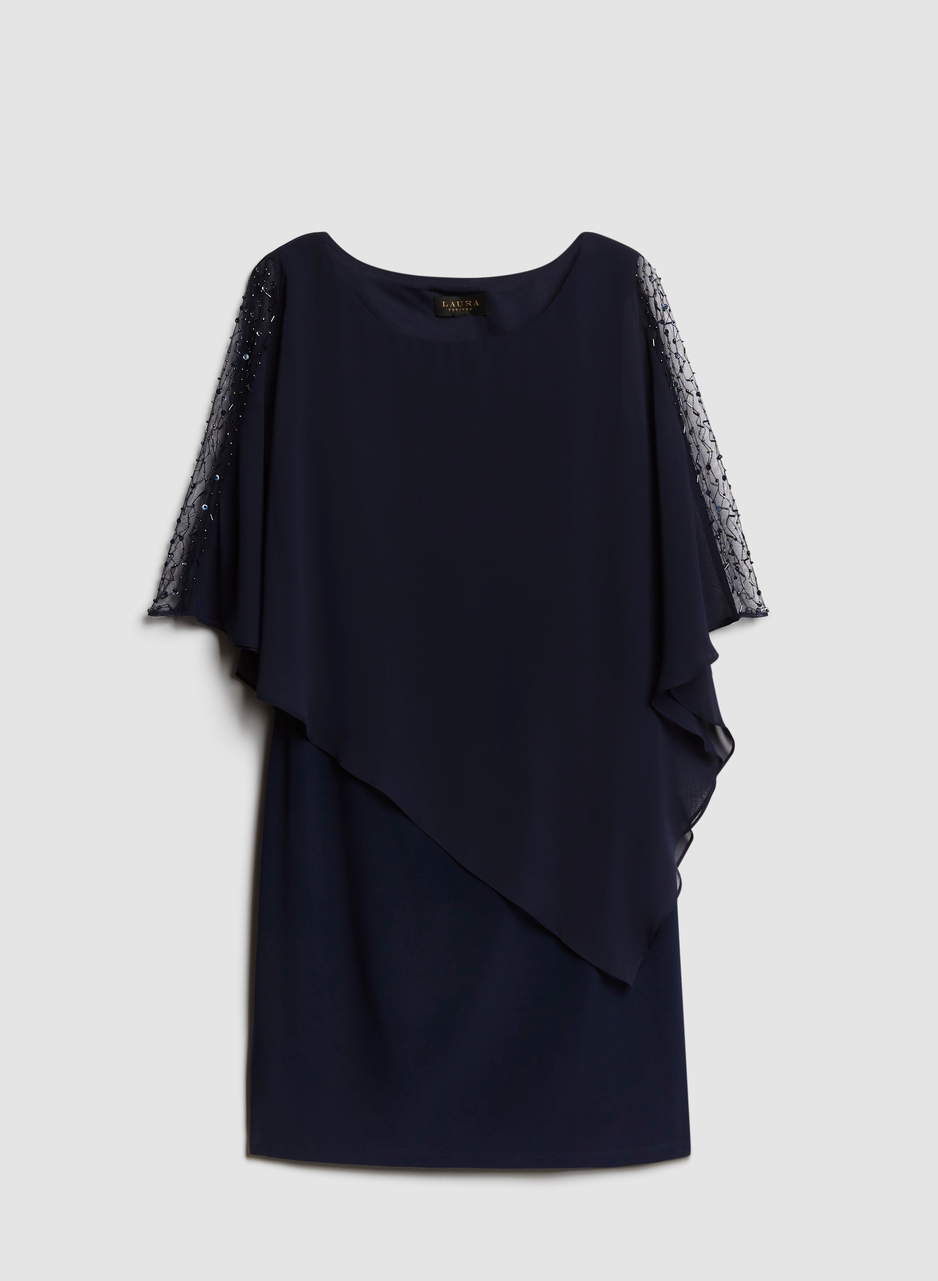 Embellished Sleeve Poncho Dress for Women - Boho Chic Knit Sweater Dress with Long Sleeves - Perfect for Fall, Winter, and Holiday Parties