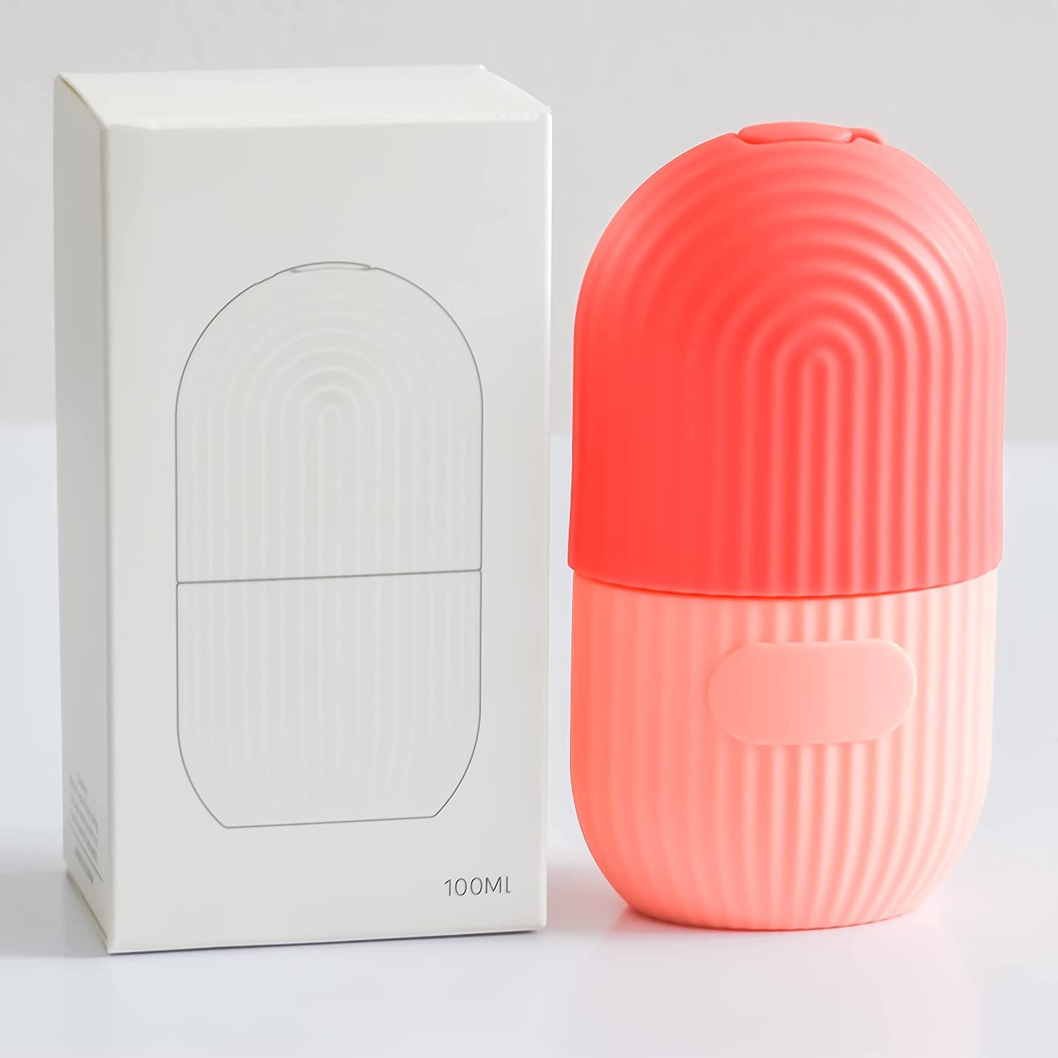 Ice Face Roller Massager - Cooling Ice Cube Roller for Face, Eyes & Neck, Natural Skin Care Tool to Reduce Puffiness, Eye Bags & Migraine Pain - Reusable Silicone Ice Mold (Pink) - Perfect for Morning Skincare Routine & Post-Workout Recovery