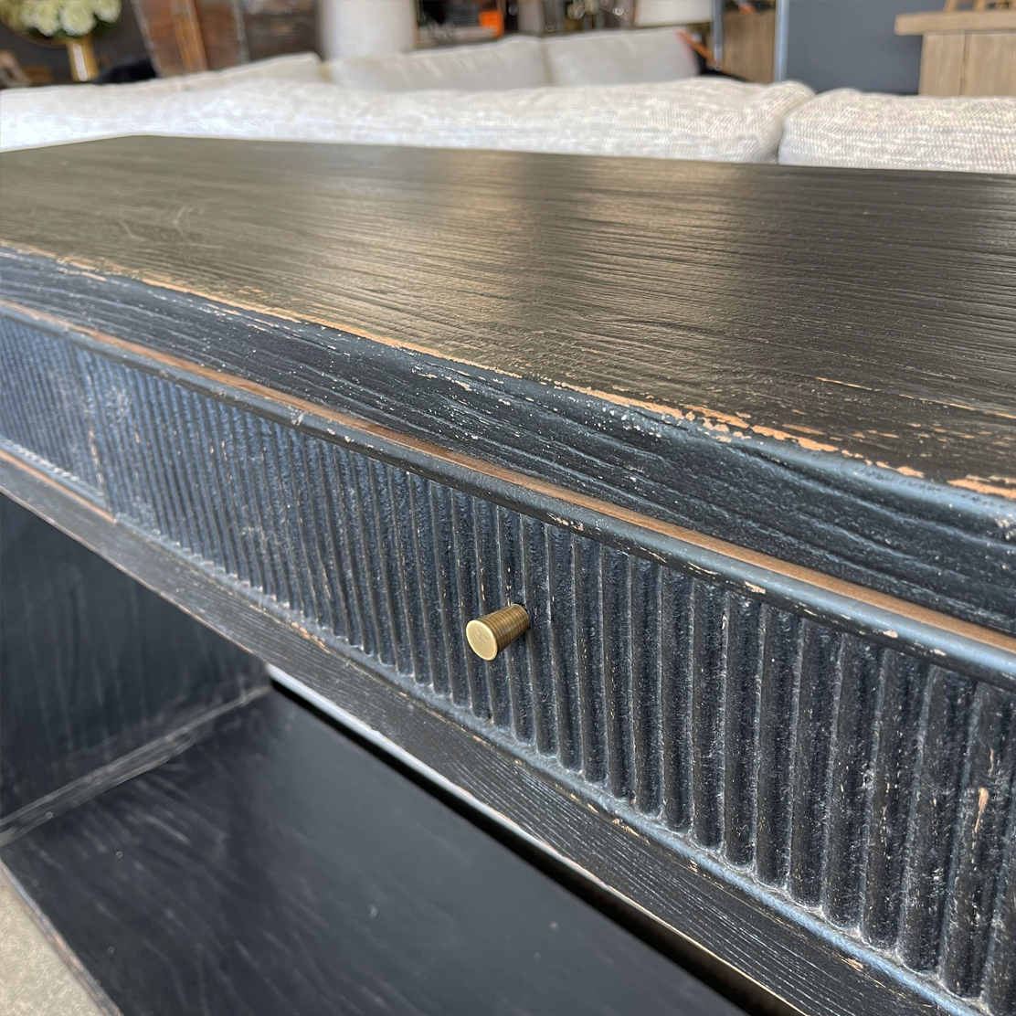 Anchorage Console Table - Aged Black Finish - Perfect for Entryway, Living Room, or Office Decor