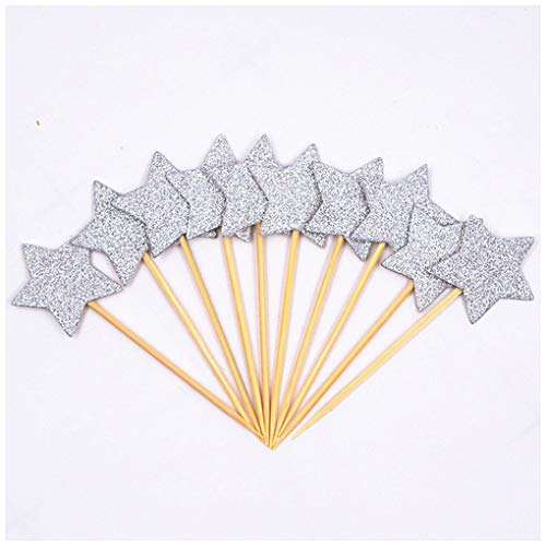 Silver Glitter Mini Stars
