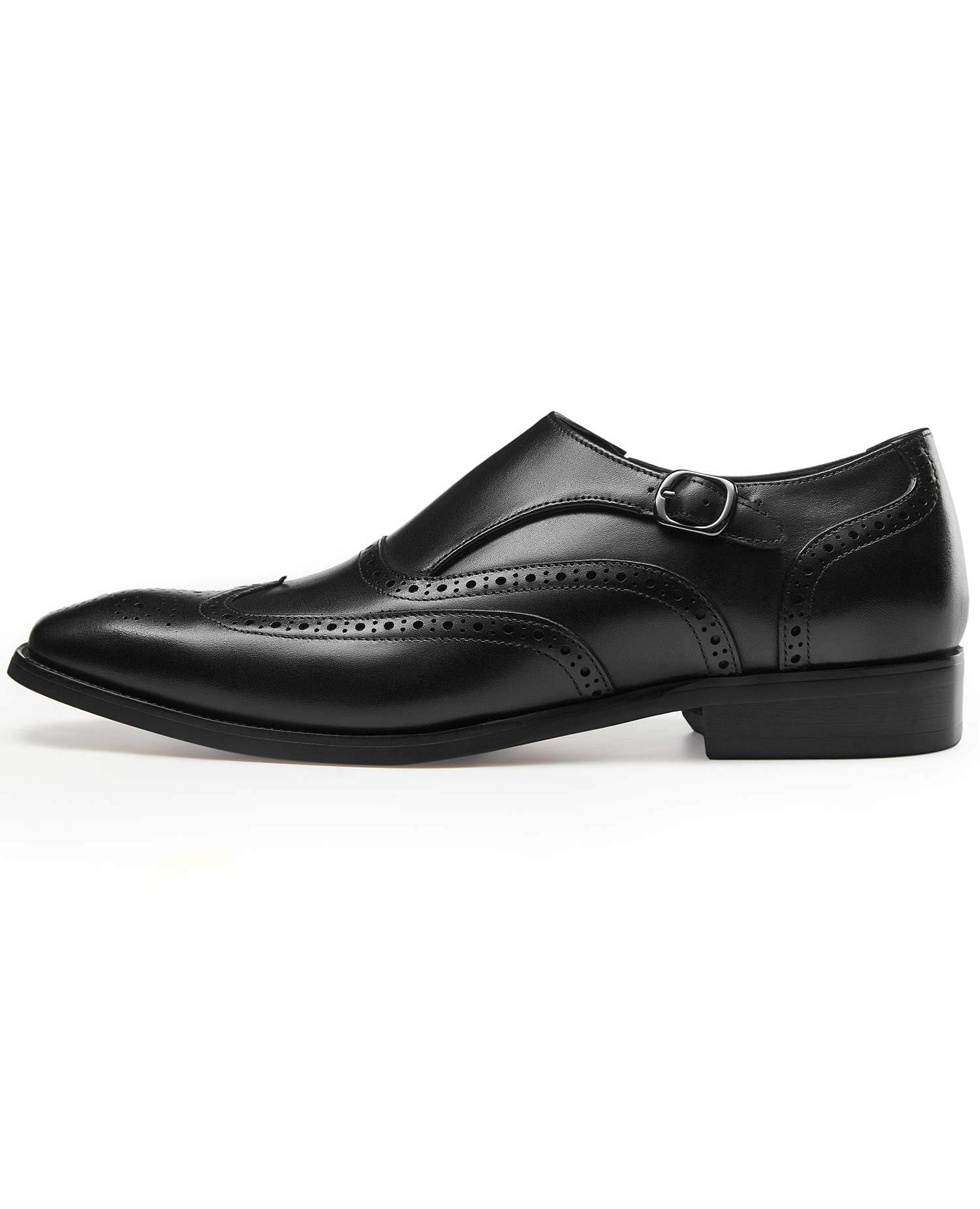 FRASOICUS Genuine Leather Men's Dress Shoes - Monk Strap Wingtip Formal Slip-On Loafers for Business, Wedding & Office Wear