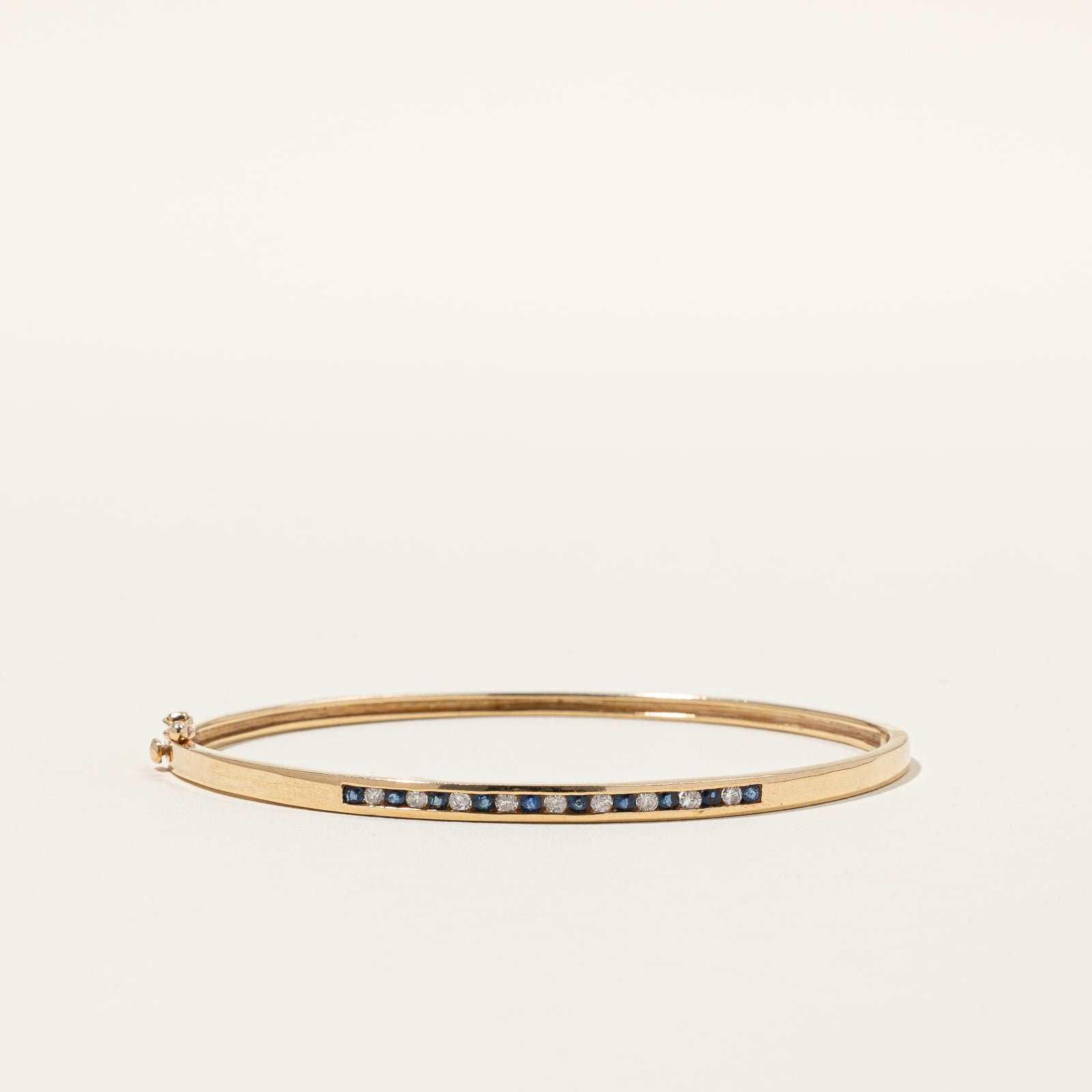 10K Yellow Gold Blue Sapphire & Diamond Tennis Bracelet | 0.41ctw Sapphire & 0.24ctw Diamond | 5 Inches | Elegant Jewelry Gift for Women, Perfect for Weddings, Anniversaries & Special Occasions