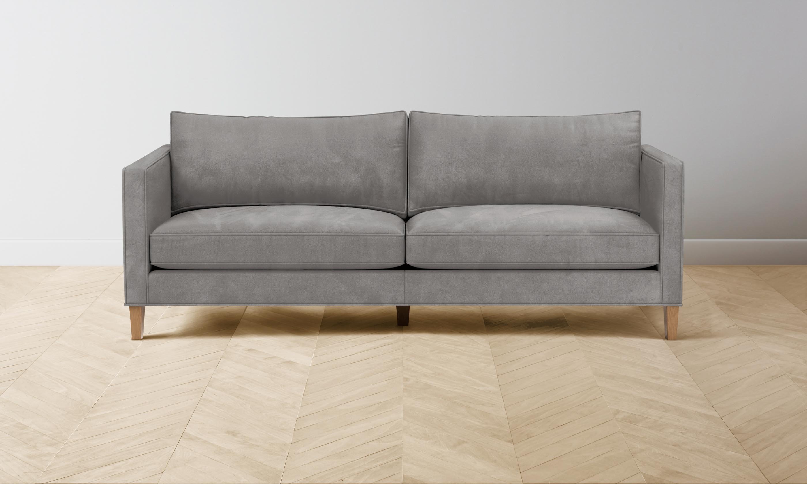 Premium Crosby Sectional Sofa - Genuine Nubuck Leather in Asphalt Gray | Modern Living Room Furniture for Home Theater & Family Gatherings