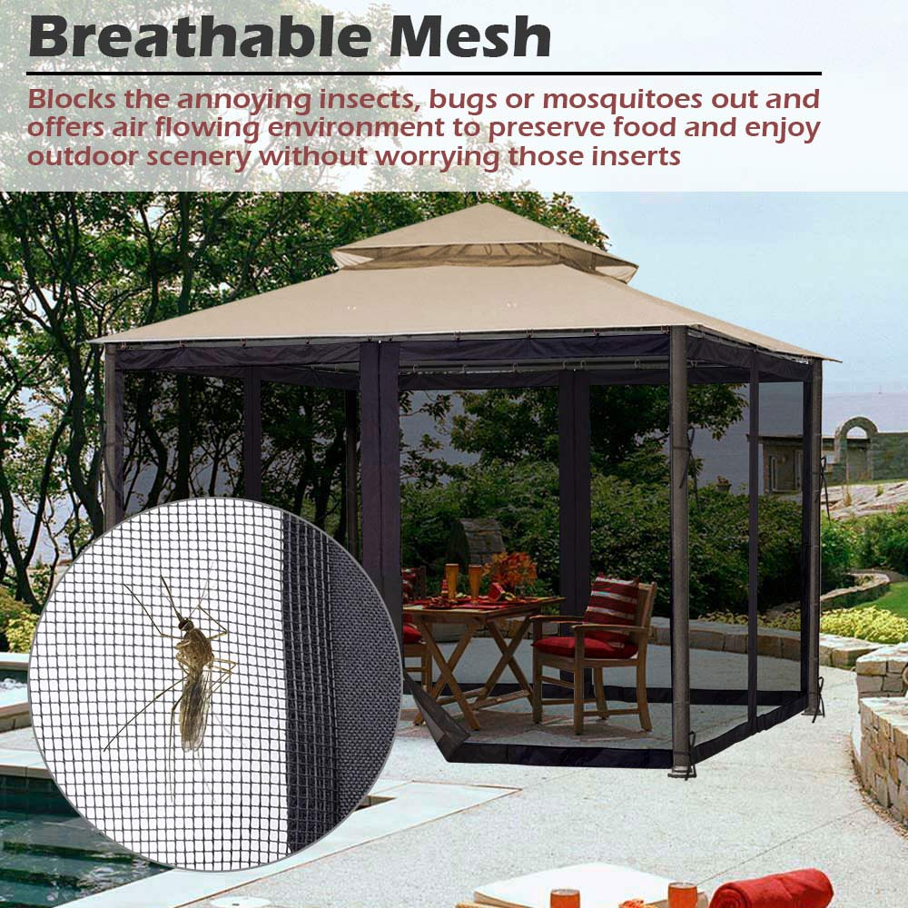 TheLAShop 10x10 Gazebo Netting Replacement Mesh - Durable Insect Screen for Outdoor Canopies | Perfect for Patio, Backyard, and Camping Protection