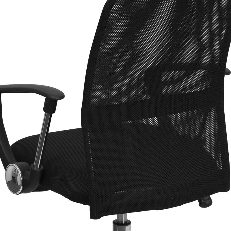 Ergonomic FLASH Jenkins Mid Back Mesh Office Chair with Lumbar Support & Adjustable Arms - Black Swivel Task Chair for Home Office, Gaming & Workspace Comfort