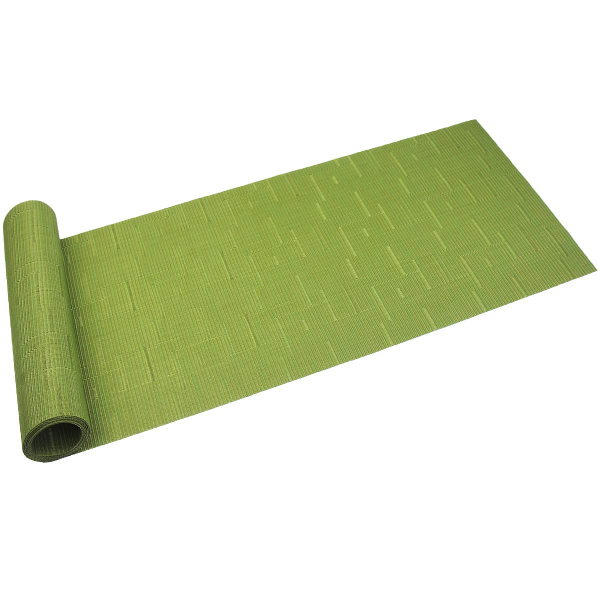 Heat-Resistant Cross-Weave Placemat & Table Runner Set (6 Placemats + 1 Runner, Sage Green) - Washable Dining Table Mats for Everyday Use & Dinner Parties