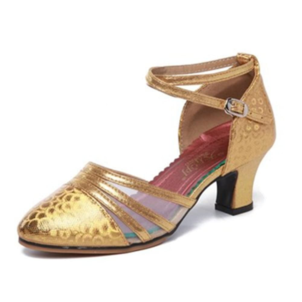 Women's Latin Dance Shoes - 3 Inch Heel Ballroom Salsa Tango Party Shoes with Sequins & Rhinestones for Professional Performance & Practice | Perfect for Weddings, Competitions & Social Dancing