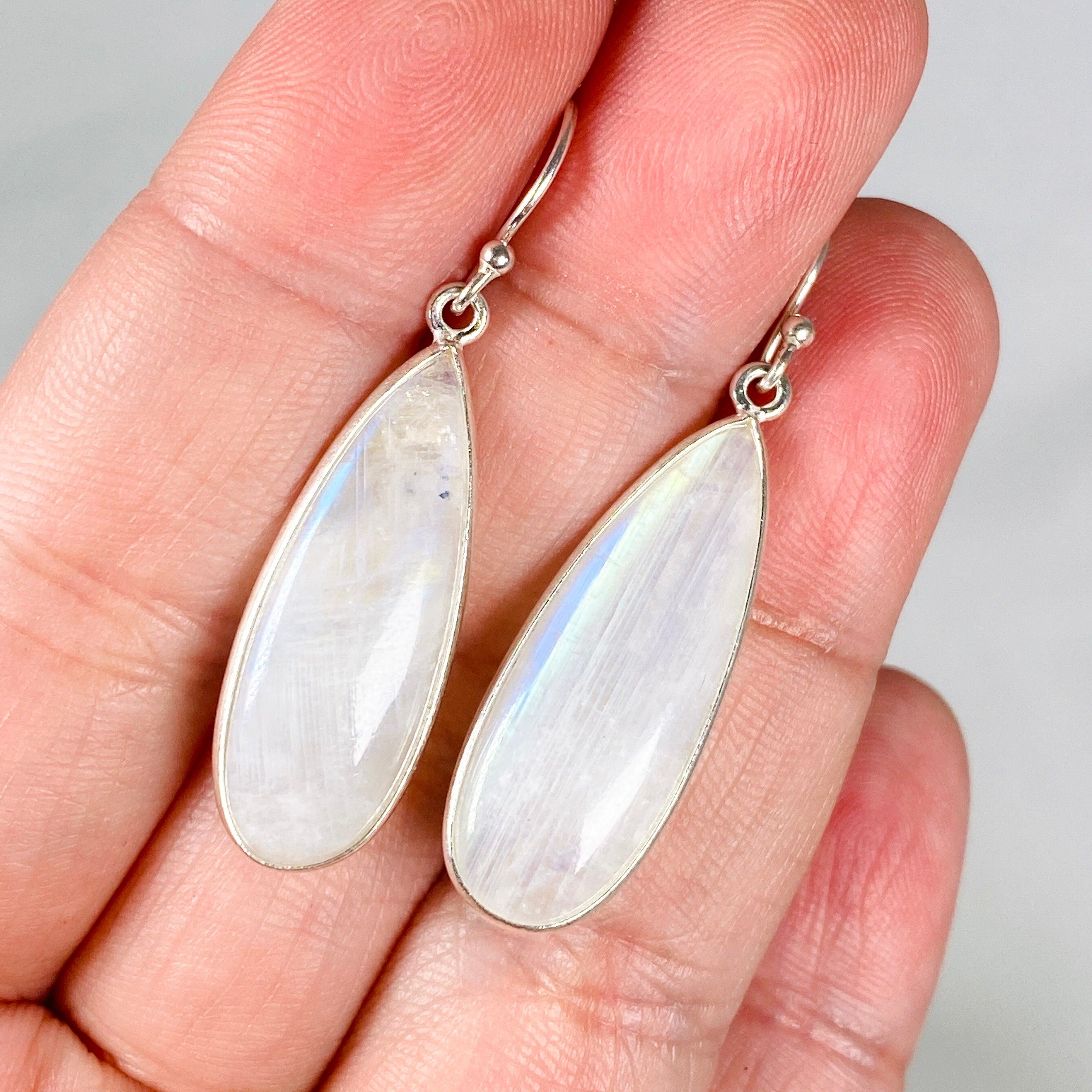 Moonstone Teardrop Earrings for Women - Natural Gemstone Dangle Earrings with Sterling Silver Hooks | Perfect for Weddings, Parties & Everyday Wear