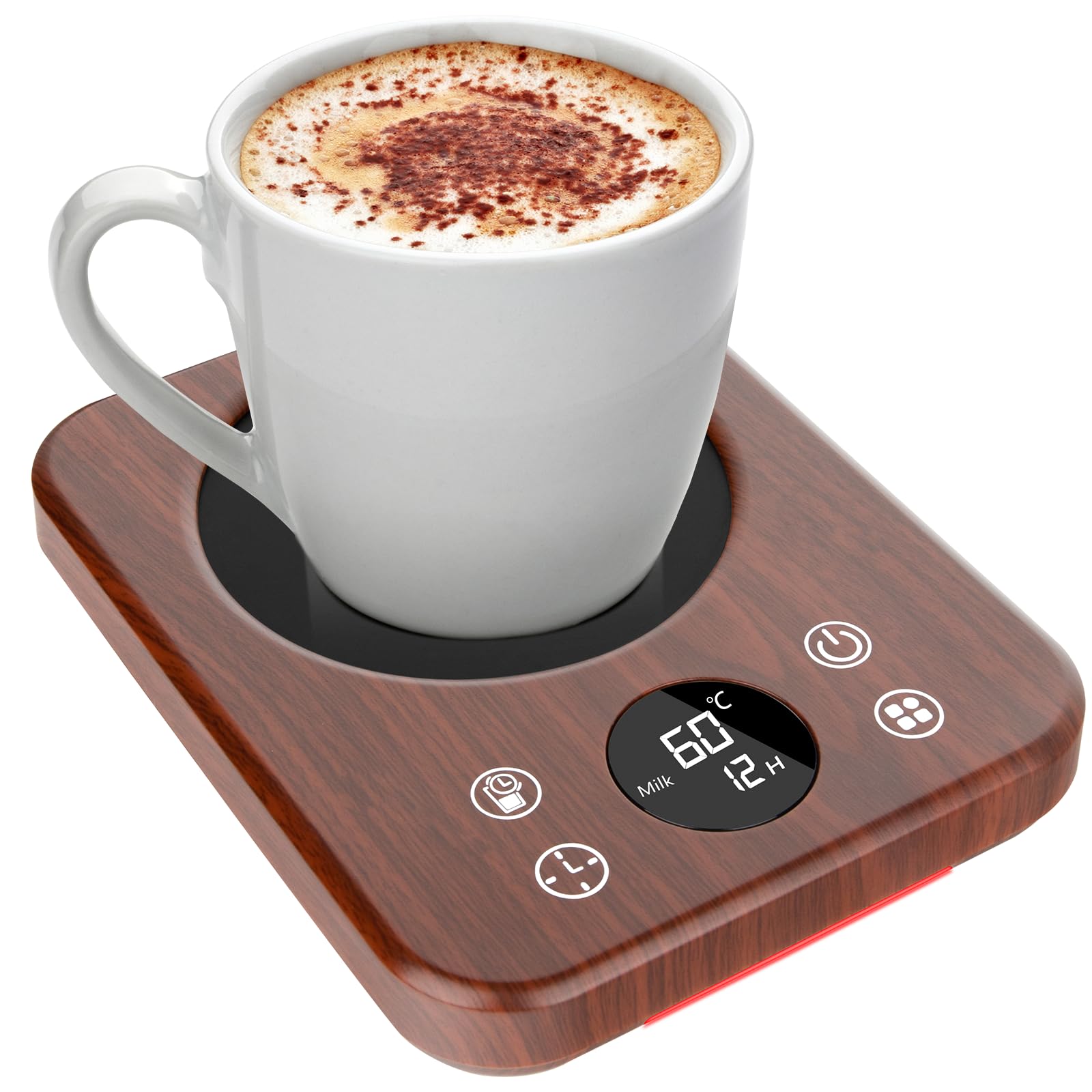 Smart Electric Coffee Mug Warmer with 9 Temperature Settings - Auto Shutoff & 12-Hour Timer - USB Powered Desktop Cup Warmer for Coffee, Tea, Milk - Perfect for Office, Home & Gift Giving