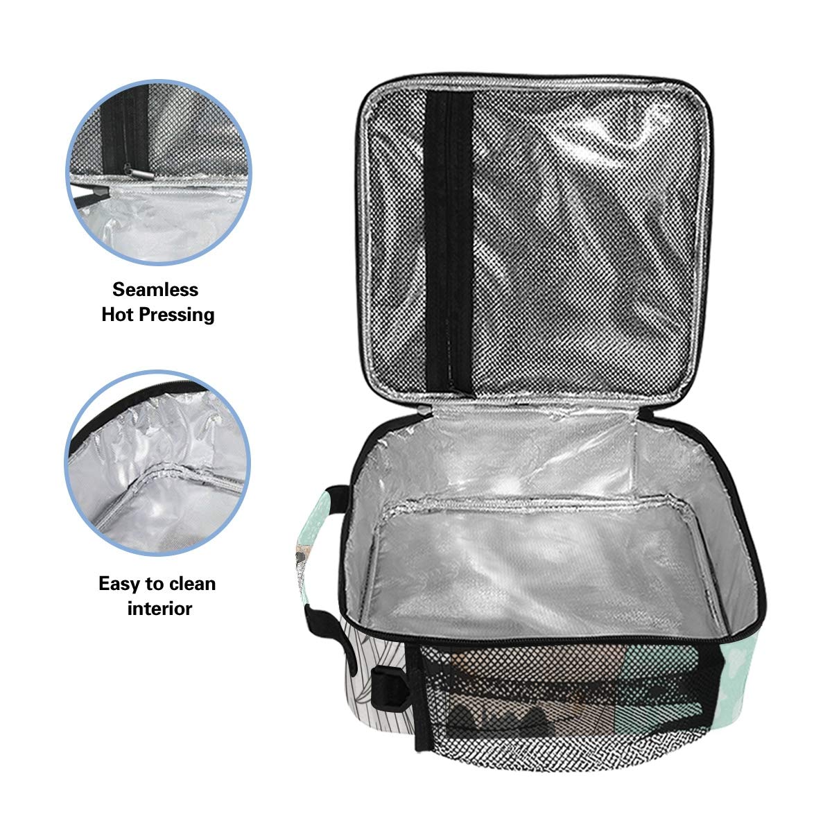 Senya Insulated Lunch Box - Large Thermal Lunch Bag for Women, Men & Kids - Horse & Flower Design - Keeps Food Warm or Cold - Perfect for Work, School & Picnics