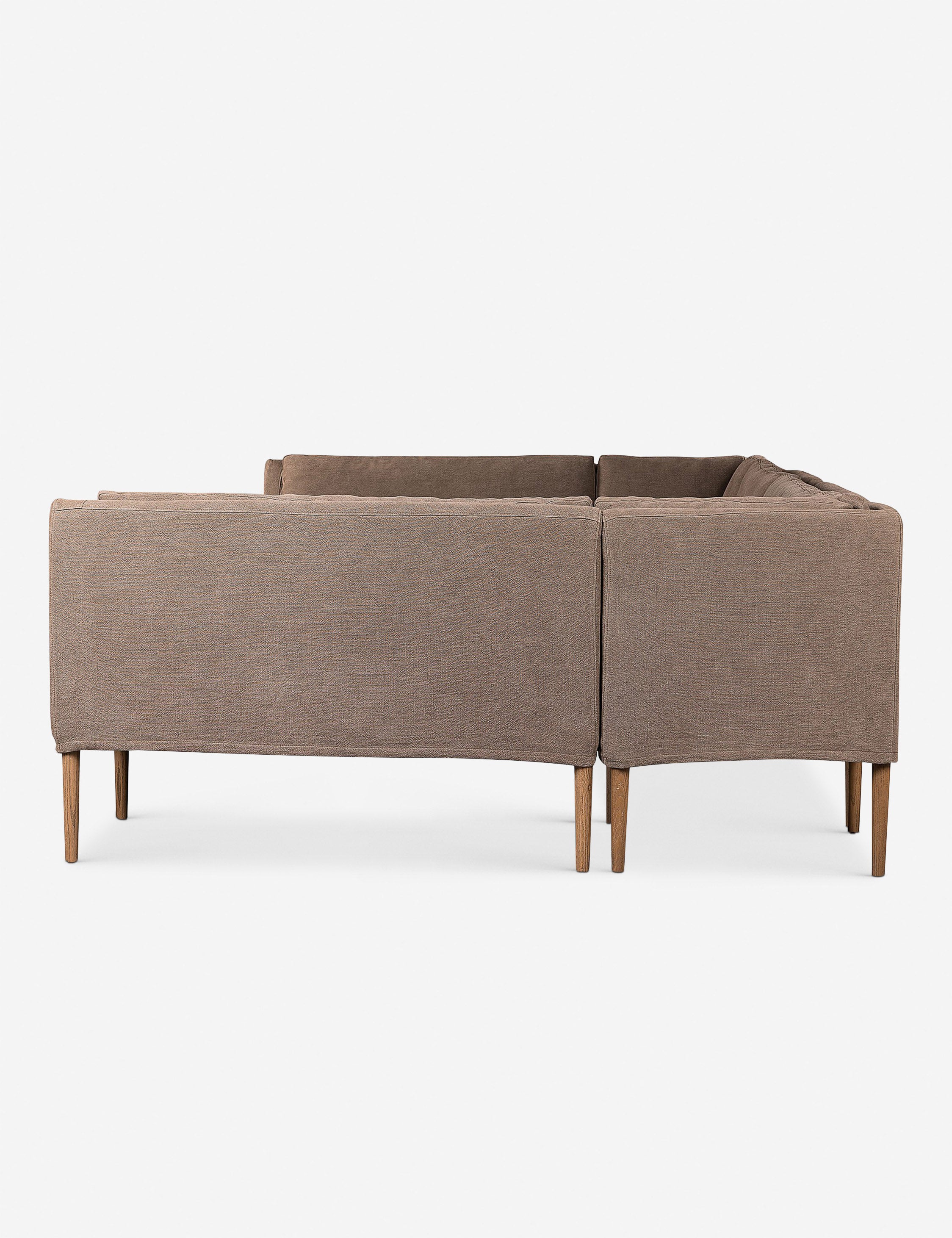 Aurelia U-Shaped Dining Banquette by Amber Lewis x Four Hands - Modern Upholstered Bench for Kitchen, Dining Room & Breakfast Nook - Perfect for Family Gatherings & Entertaining Guests
