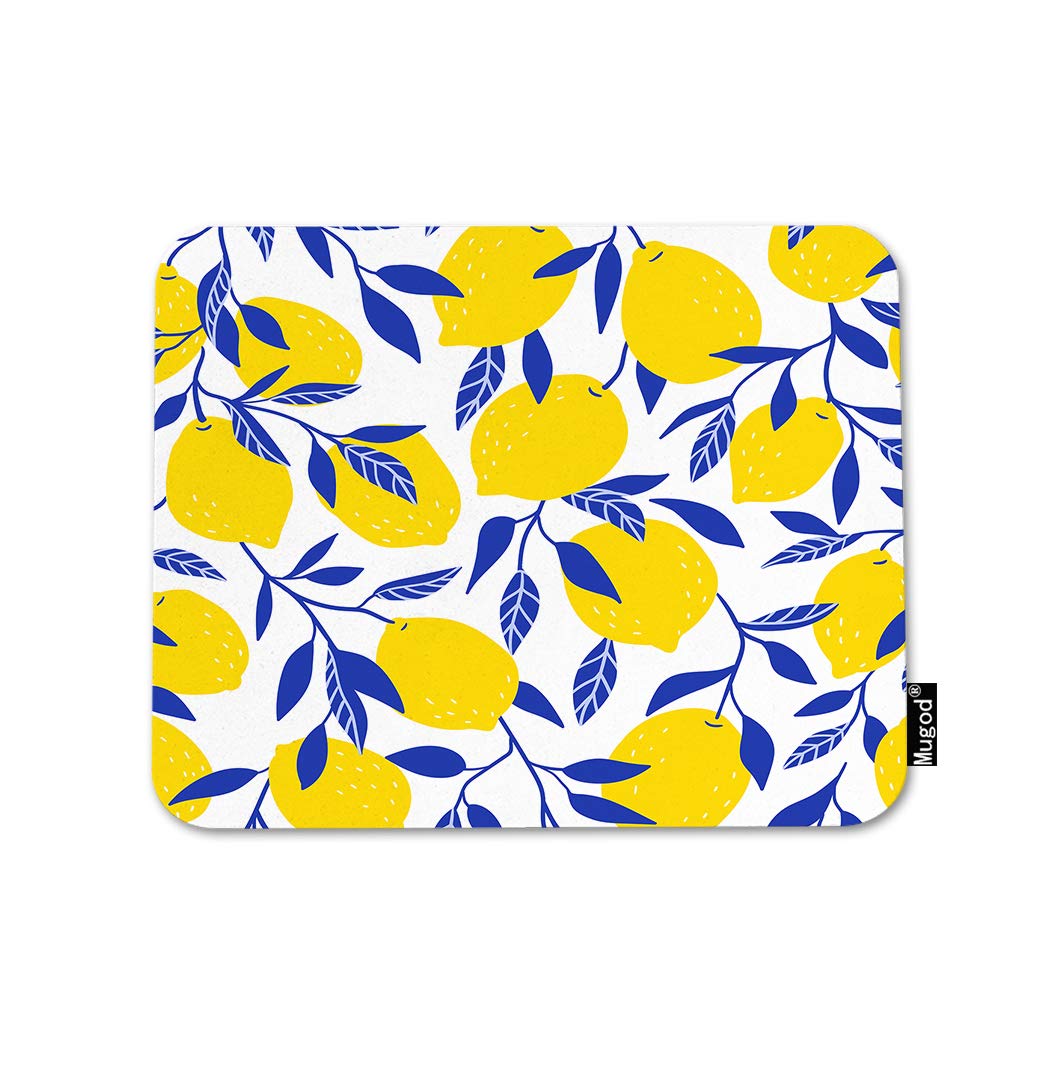 Premium Tropical Lemon Mouse Pad - Non-Slip Rubber Base Gaming Mouse Mat with Citrus Branch Design for PC, Laptop, Office & Home (9.5x7.9 Inch) - Perfect for Work, Gaming & Decor