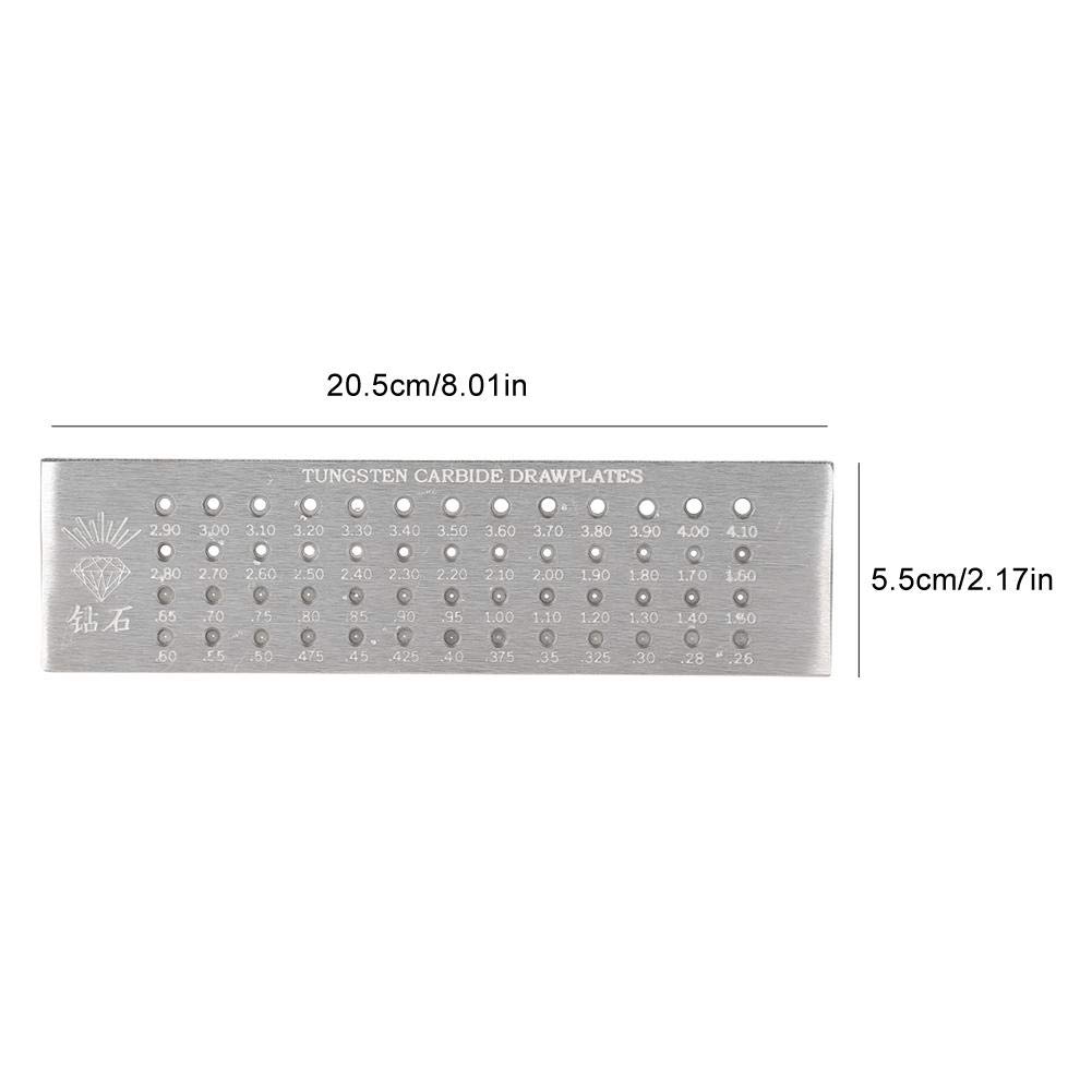 Premium Tungsten Carbide Wire Draw Plate for Jewelry Making & Repair - 52 Round Holes (0.26mm-4.10mm) - Professional Jewelry Tool for Wire Drawing, Shaping & Sizing - Perfect for DIY Jewelry Crafting, Metalworking & Goldsmithing