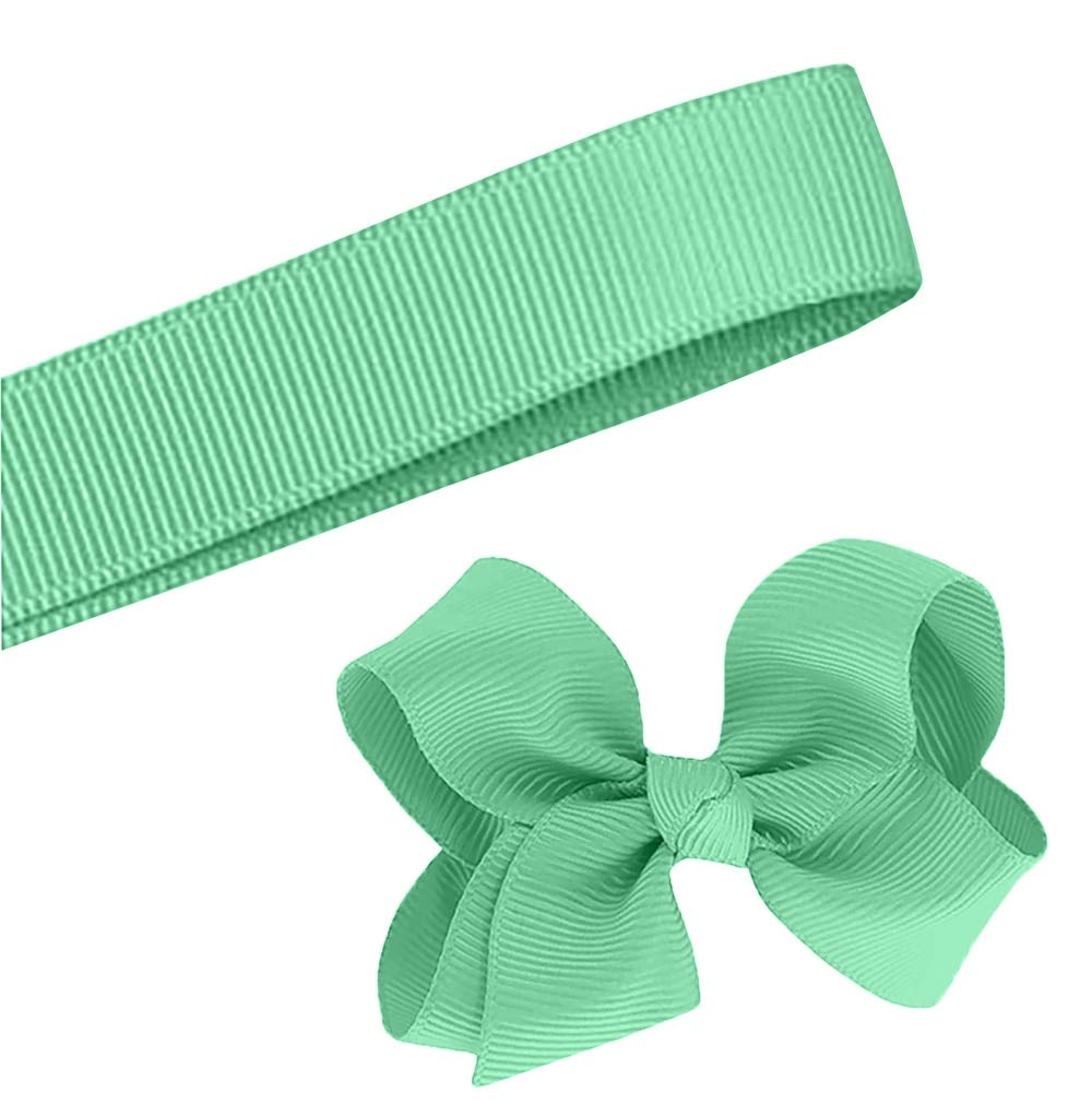 5 Yards Solid Mint Green Grosgrain Ribbon - 5/8 Inch Width for DIY Crafts, Gift Wrapping, Hair Bows, Scrapbooking & Wedding Decorations - Premium Quality USA Made Ribbon