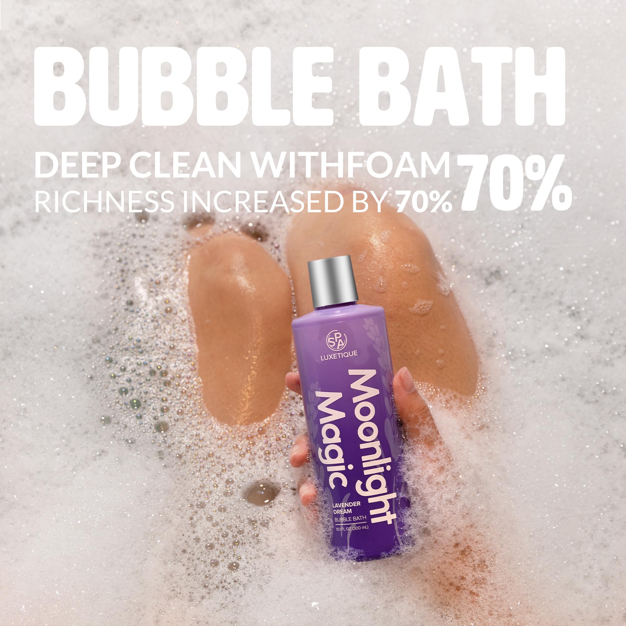 Luxury Spa Gift Set for Women - 3 Piece Lavender Bubble Bath, Body Scrub & Massage Oil Kit - Perfect for Relaxation, Birthday Gifts & Travel Essentials - Home Spa Treatment & Self Care Package