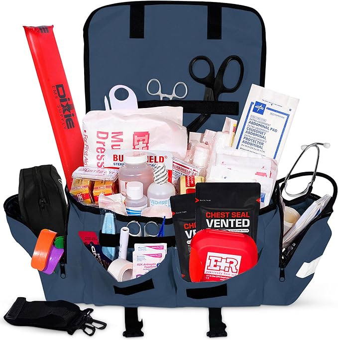Professional EMT Trauma First Aid Kit - Comprehensive Emergency Medical Supplies for First Responders, Outdoor Adventures & Home Safety