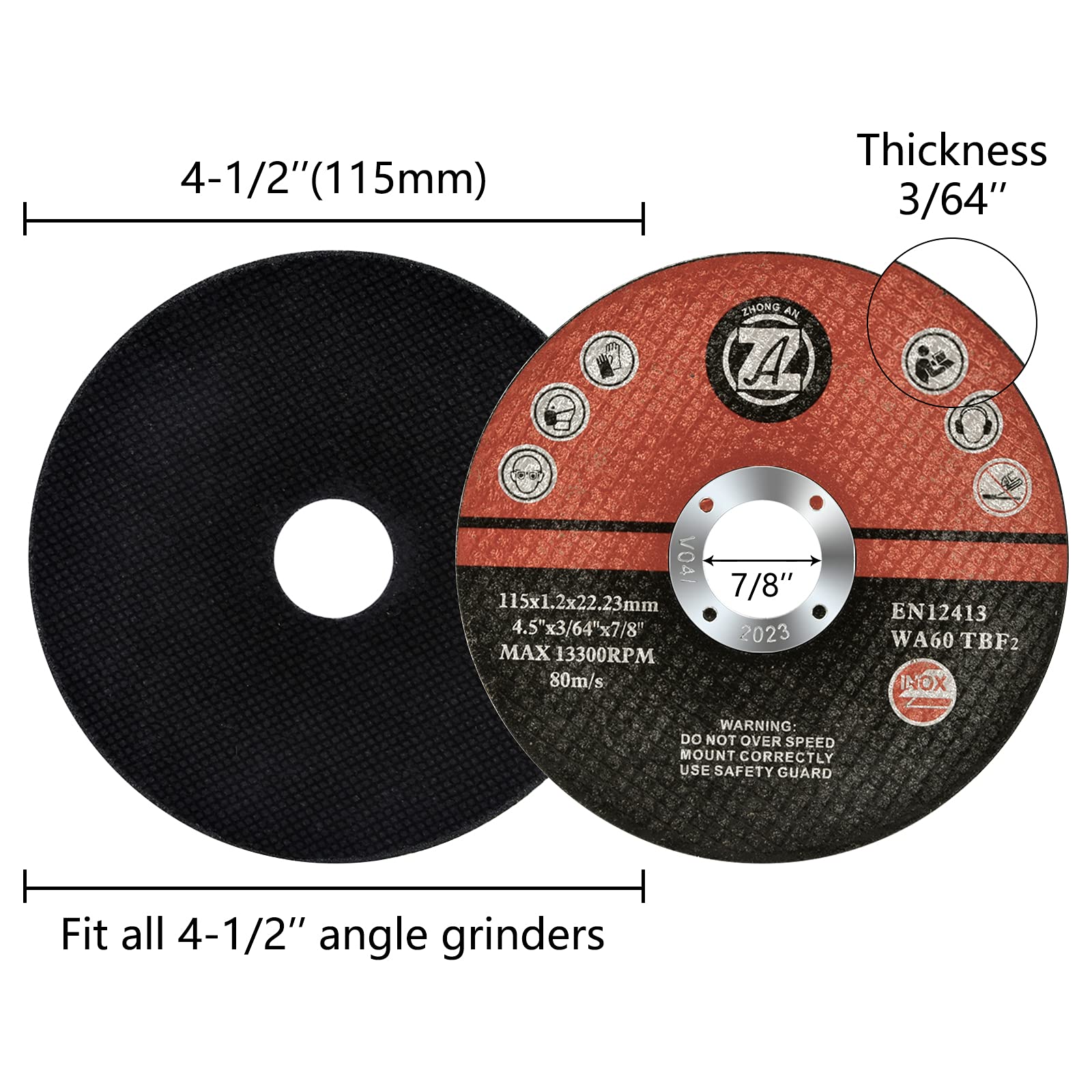 4.5 Inch Angle Grinder Wheels - 10 Pack Cutting, Grinding & Sanding Discs for Metal, Wood & Concrete - Durable Flap Discs for DIY & Professional Use