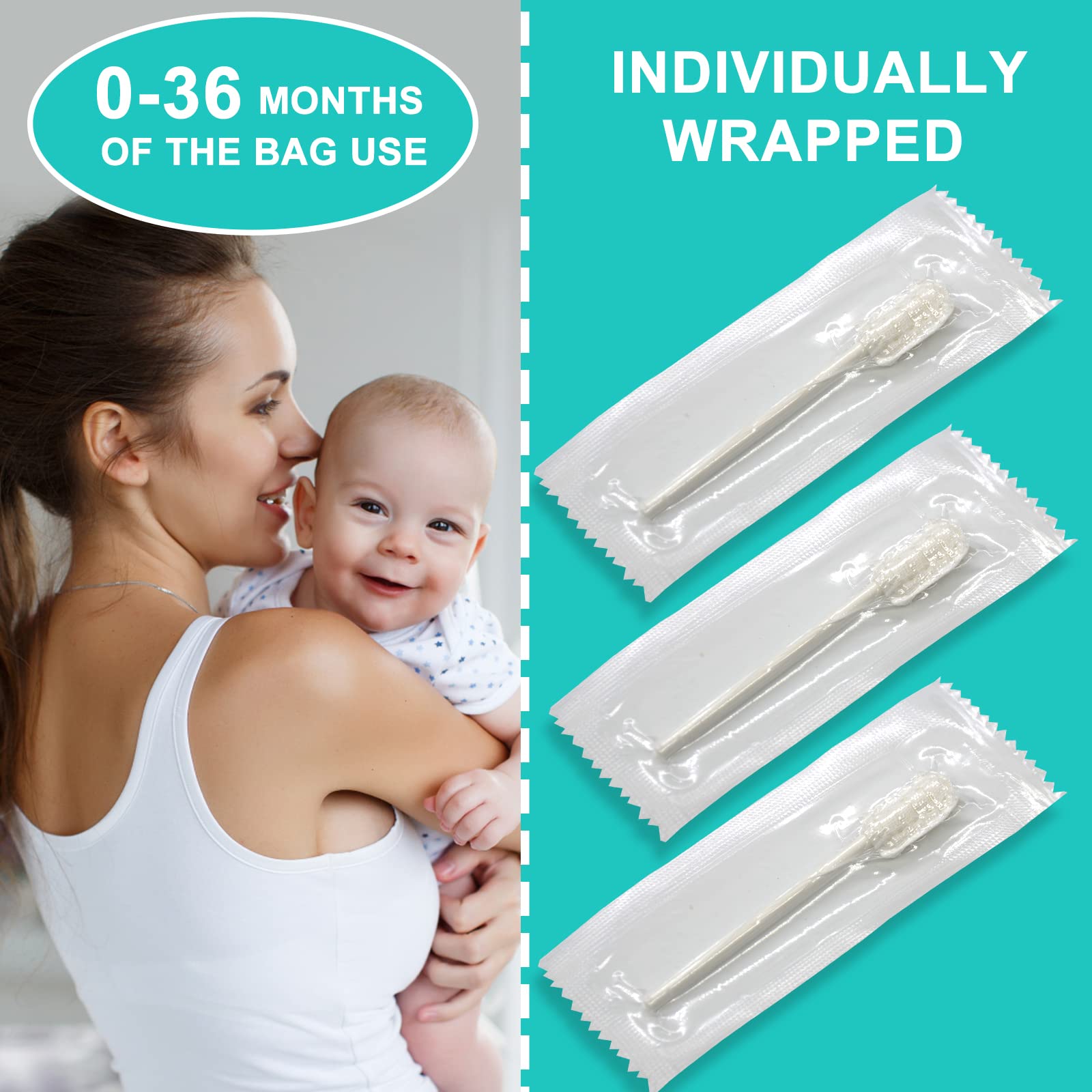 Disposable Baby Tongue Cleaner & Oral Care Kit - Soft Gauze Toothbrush for Newborns & Infants 0-36 Months (100 Pack) | Gentle Dental Hygiene for Daily Mouth Cleaning & Fresh Breath