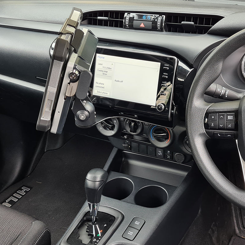 Industrial Evolution InDash Mount for Toyota Hilux (2021-2023) - Secure Phone Holder for Truck Dashboard - Perfect for GPS Navigation & Hands-Free Driving