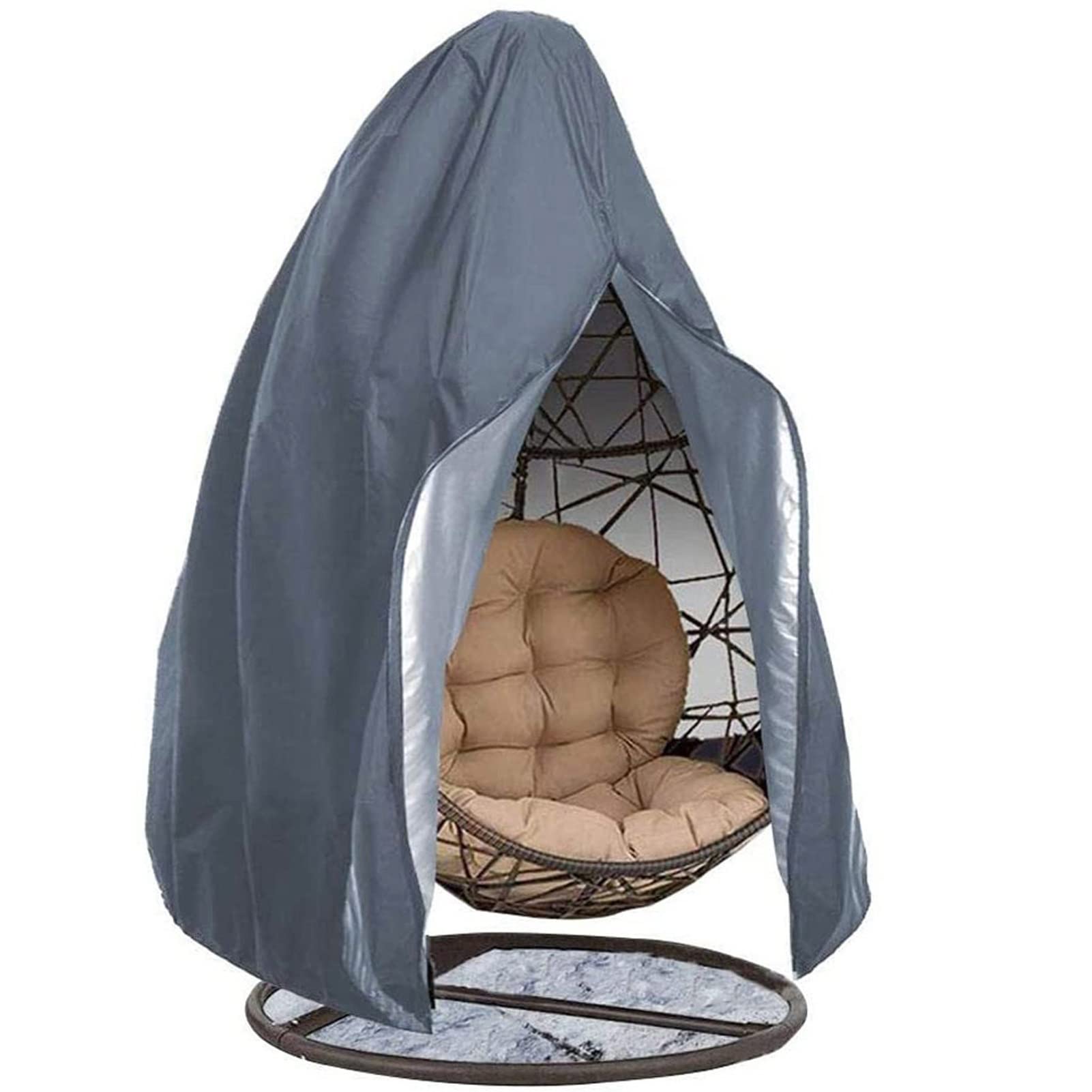 HYCYYFC Waterproof Egg Chair Cover with Zipper - 210D Oxford Fabric Outdoor Swing Chair Cover for Single/Double Hanging Egg Chairs - Dustproof Protection for Patio, Garden & Poolside Furniture