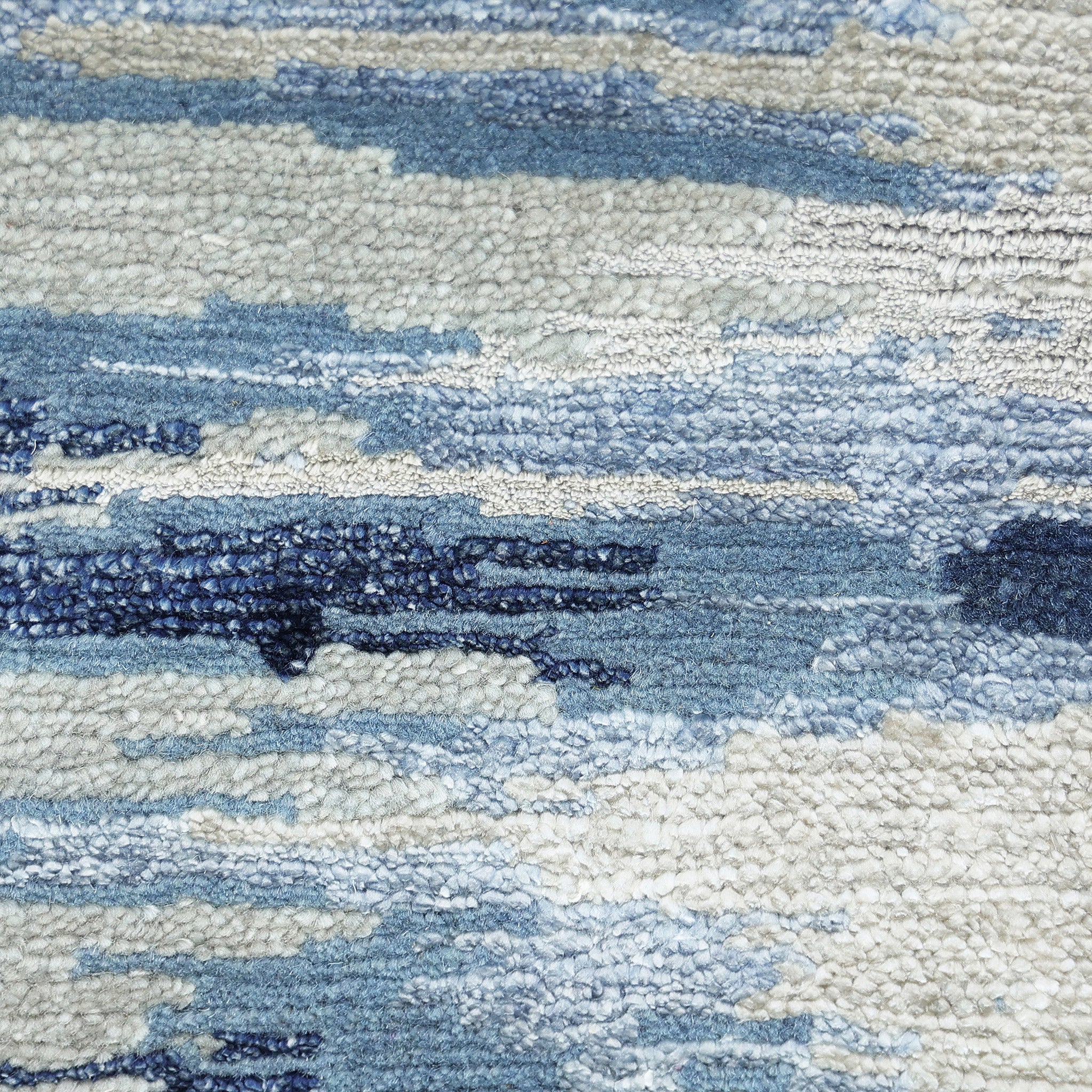 Blue Modern Wool Blend Rug 9' x 12' - Soft & Durable Area Rug for Living Room, Bedroom, or Office Decor