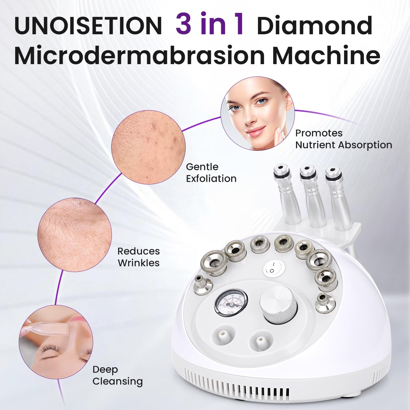 Professional Microdermabrasion Machine with Diamond Tips Kit - At-Home Facial Exfoliation for Glowing Skin | Perfect for Acne Treatment, Anti-Aging & Skin Rejuvenation